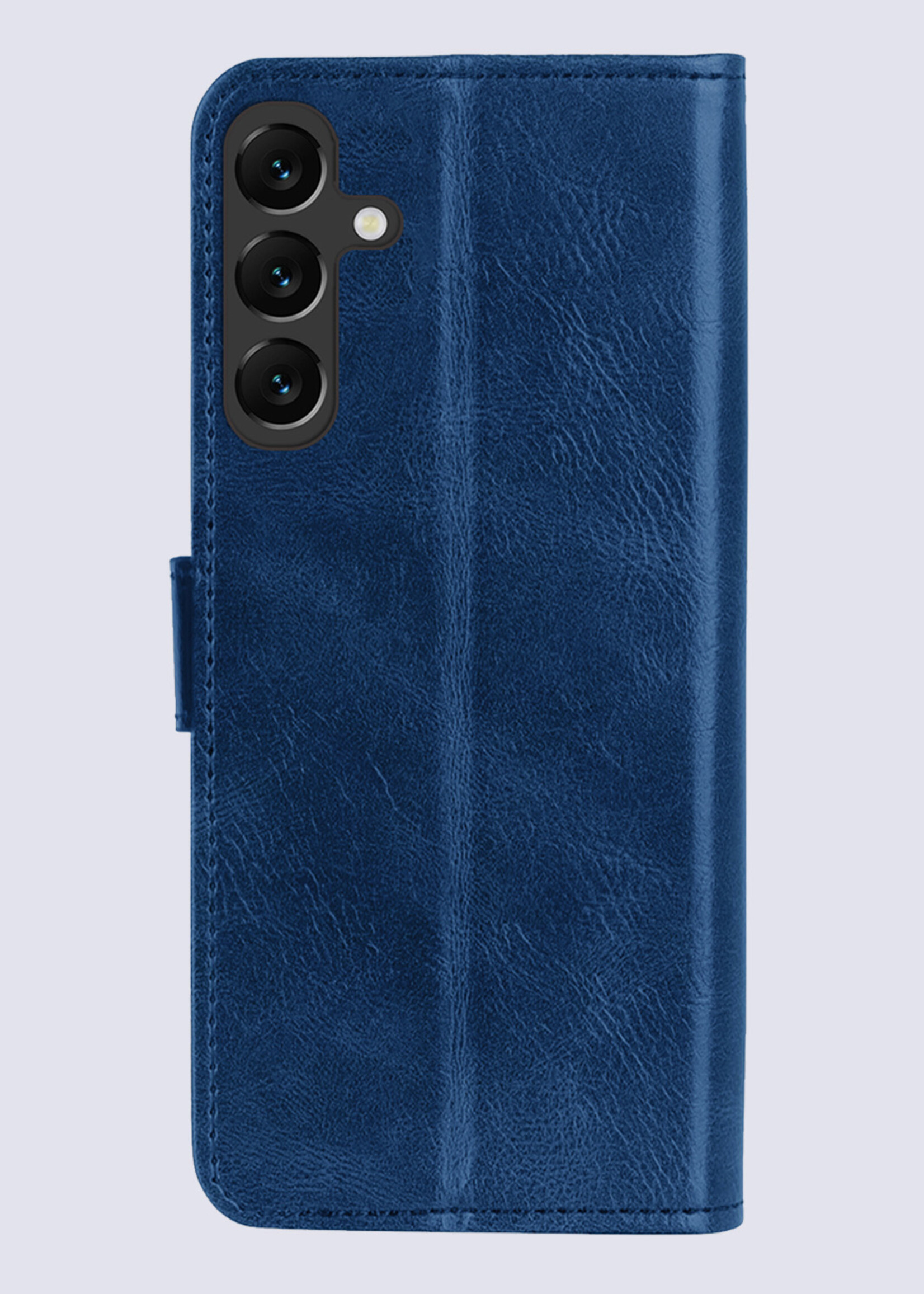 BTH Hoesje Geschikt voor Samsung A35 Hoesje Book Case Hoes Portemonnee Cover Walletcase Met Screenprotector - Hoes Geschikt voor Samsung Galaxy A35 5G Hoes Bookcase Hoesje - Donkerblauw