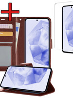 BTH BTH Samsung Galaxy A35 Hoesje Bookcase Met Screenprotector - Bruin