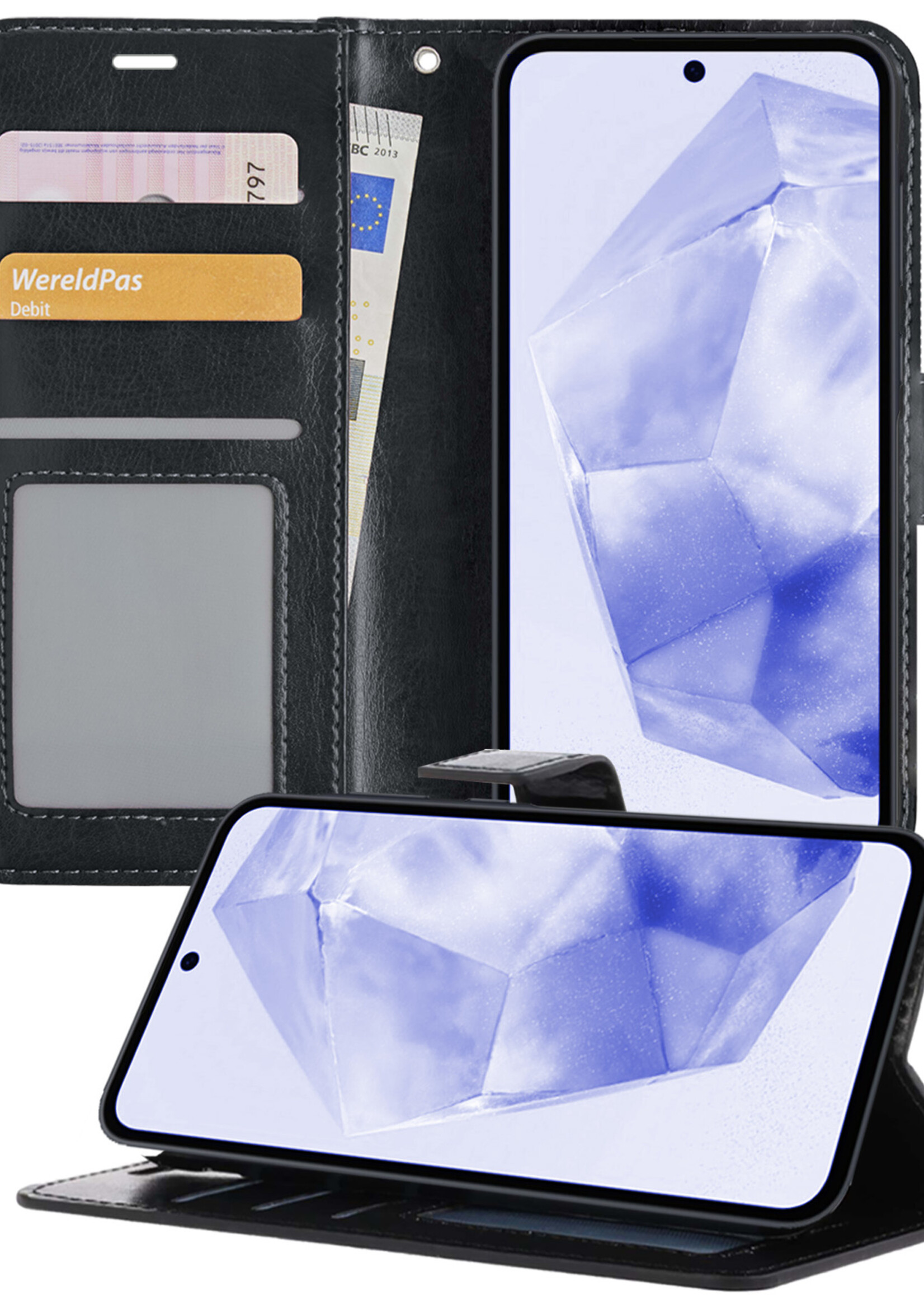 BTH Hoesje Geschikt voor Samsung A35 Hoesje Book Case Hoes Portemonnee Cover Walletcase - Hoes Geschikt voor Samsung Galaxy A35 5G Hoes Bookcase Hoesje - Zwart