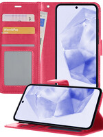 BTH BTH Samsung Galaxy A35 Hoesje Bookcase - Donkerroze