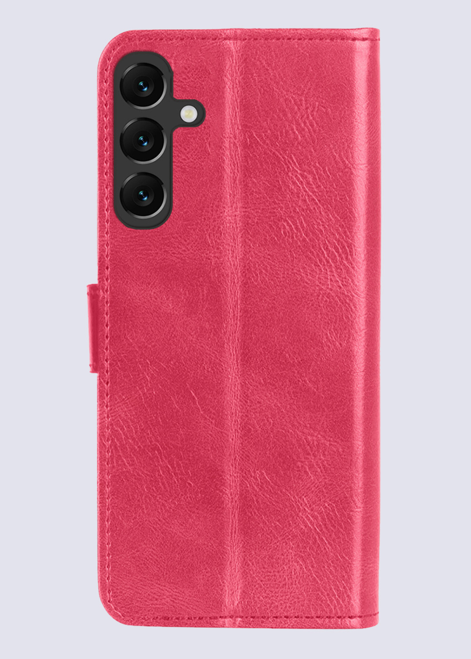 BTH Hoesje Geschikt voor Samsung A35 Hoesje Book Case Hoes Portemonnee Cover Walletcase - Hoes Geschikt voor Samsung Galaxy A35 5G Hoes Bookcase Hoesje - Donkerroze