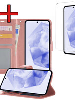 BTH BTH Samsung Galaxy A35 Hoesje Bookcase Met Screenprotector - Rose Goud