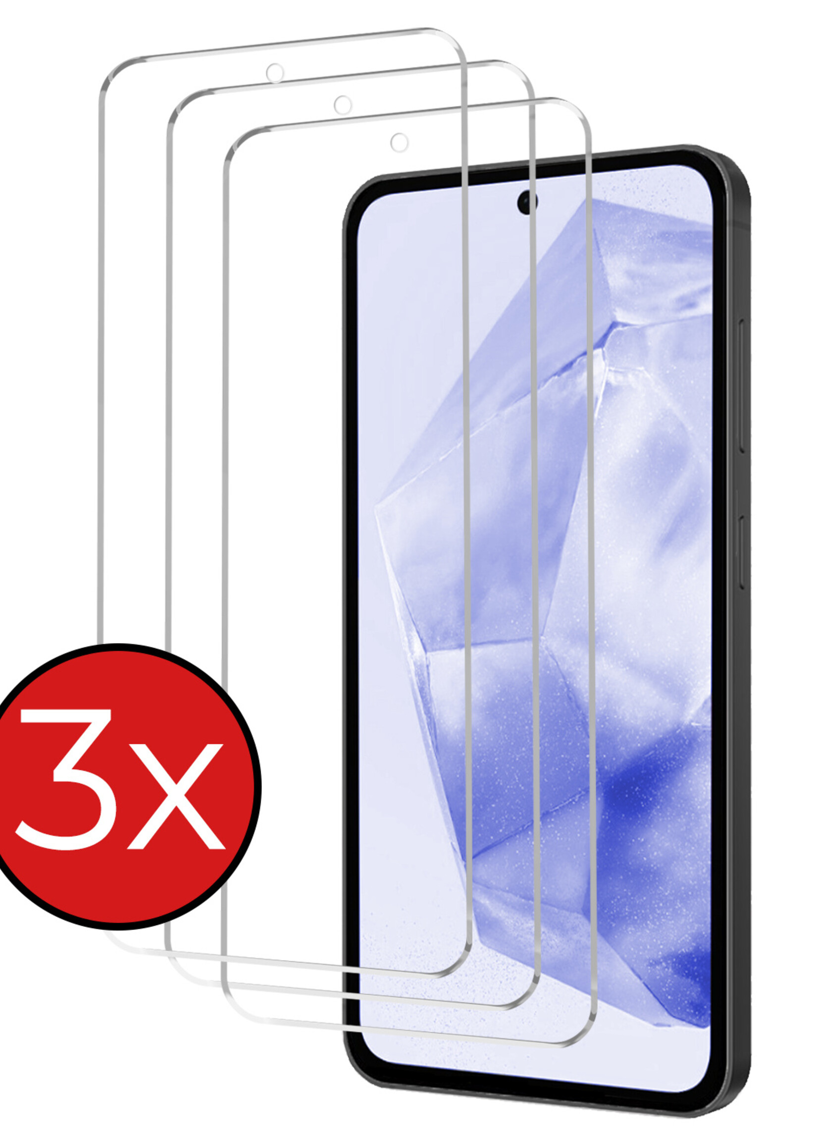 BTH Screenprotector Geschikt voor Samsung A35 Screenprotector Glas Gehard Tempered Glass - Screenprotector Geschikt voor Samsung Galaxy A35 5G Screen Protector Screen Cover - 3 PACK