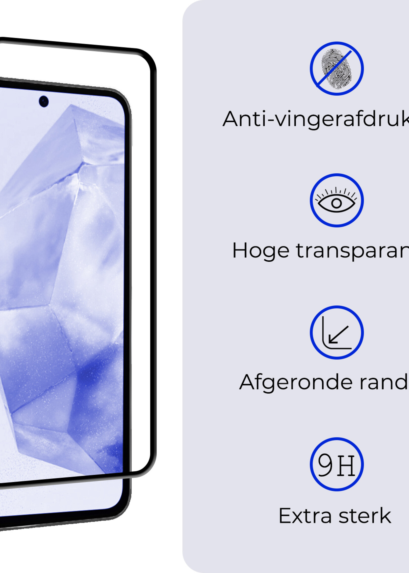 BTH Screenprotector Geschikt voor Samsung A35 Screenprotector Glas Gehard Tempered Glass Full Cover - Screenprotector Geschikt voor Samsung Galaxy A35 5G Screen Protector Screen Cover - 2 PACK