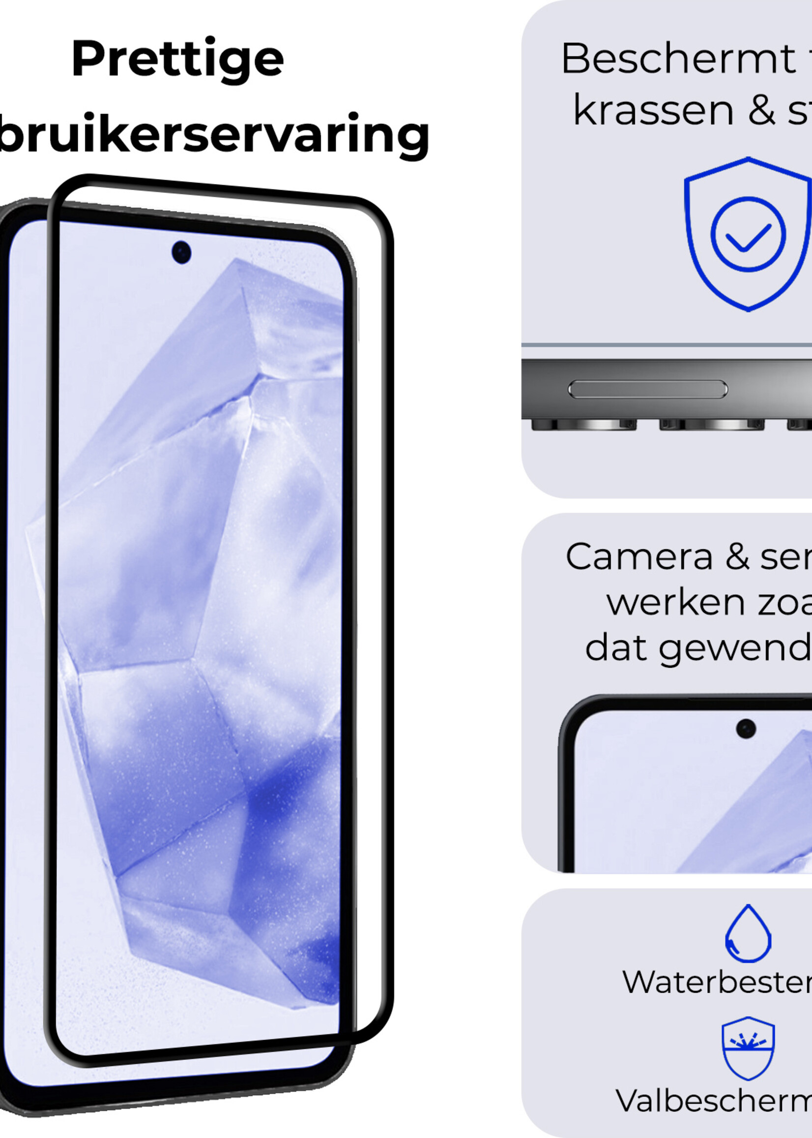 BTH Screenprotector Geschikt voor Samsung A35 Screenprotector Glas Gehard Tempered Glass Full Cover - Screenprotector Geschikt voor Samsung Galaxy A35 5G Screen Protector Screen Cover - 2 PACK