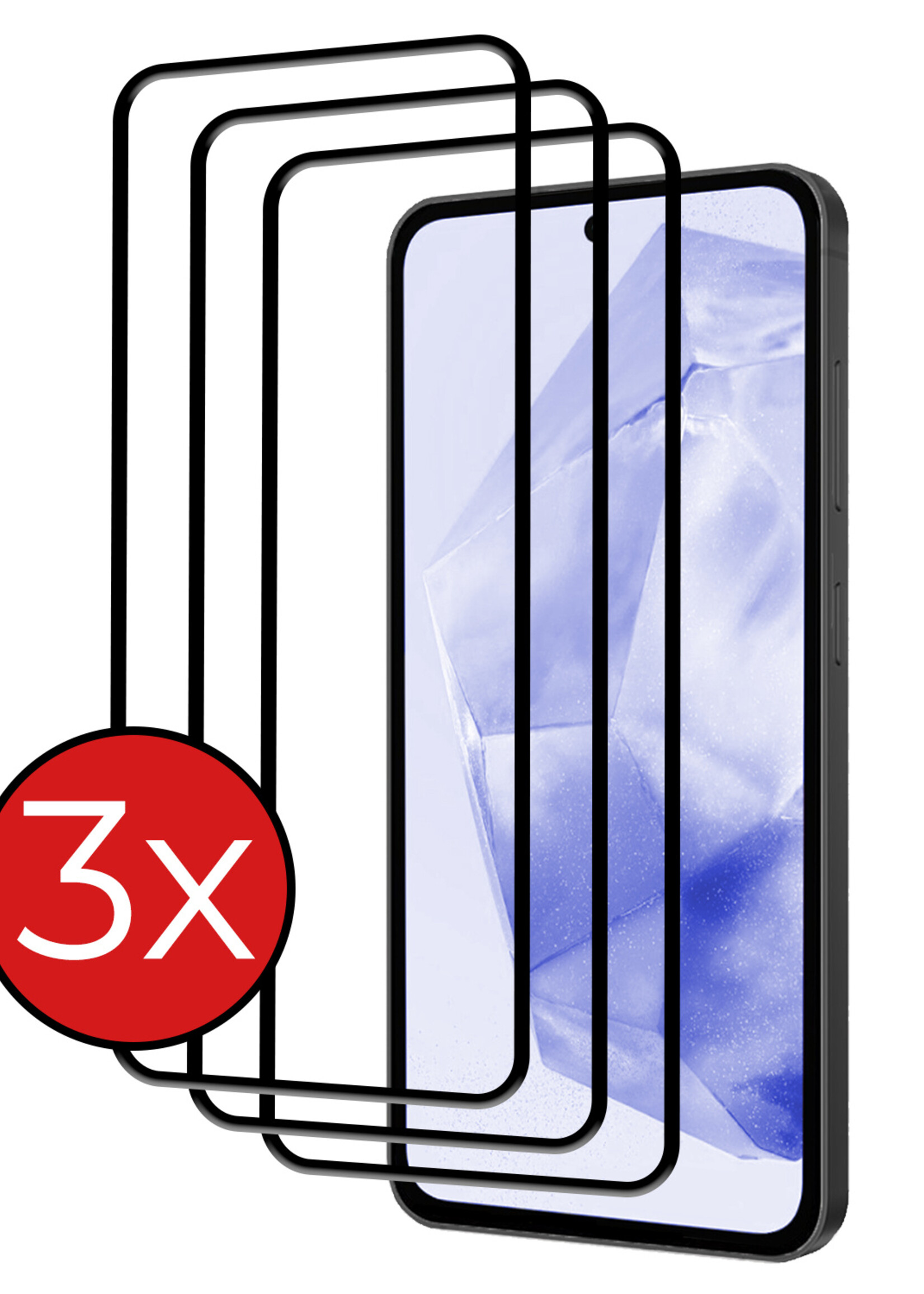 BTH Screenprotector Geschikt voor Samsung A35 Screenprotector Glas Gehard Tempered Glass Full Cover - Screenprotector Geschikt voor Samsung Galaxy A35 5G Screen Protector Screen Cover - 3 PACK