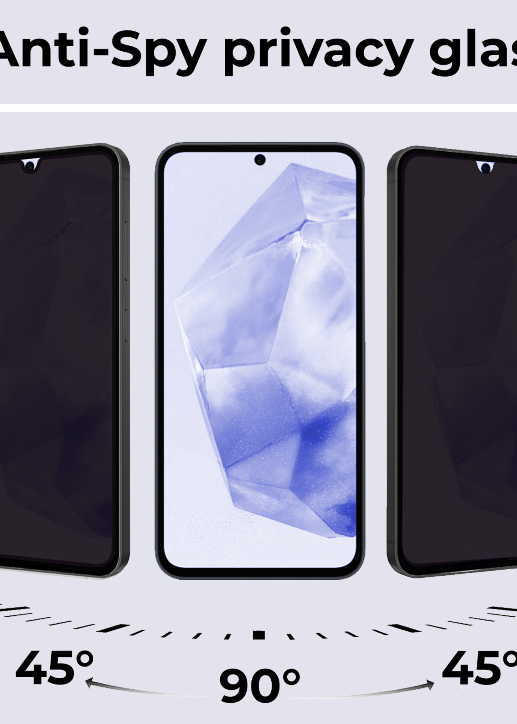 BTH Screenprotector Geschikt voor Samsung A35 Screenprotector Privacy Glas Gehard Full Cover - Screenprotector Geschikt voor Samsung Galaxy A35 5G Screenprotector Privacy Tempered Glass - 2 PACK