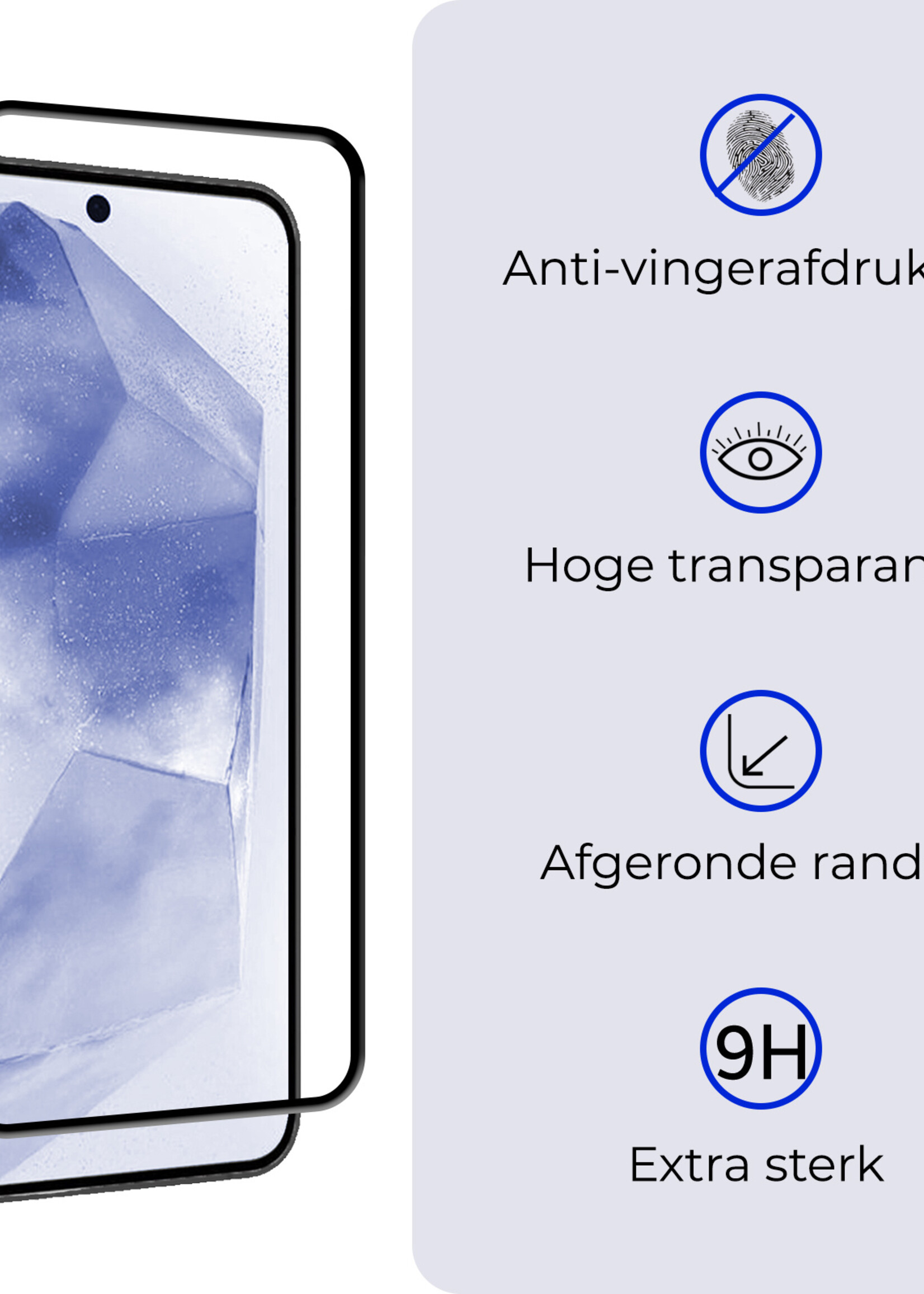 BTH Screenprotector Geschikt voor Samsung A55 Screenprotector Glas Gehard Tempered Glass Full Cover - Screenprotector Geschikt voor Samsung Galaxy A55 Screen Protector Screen Cover