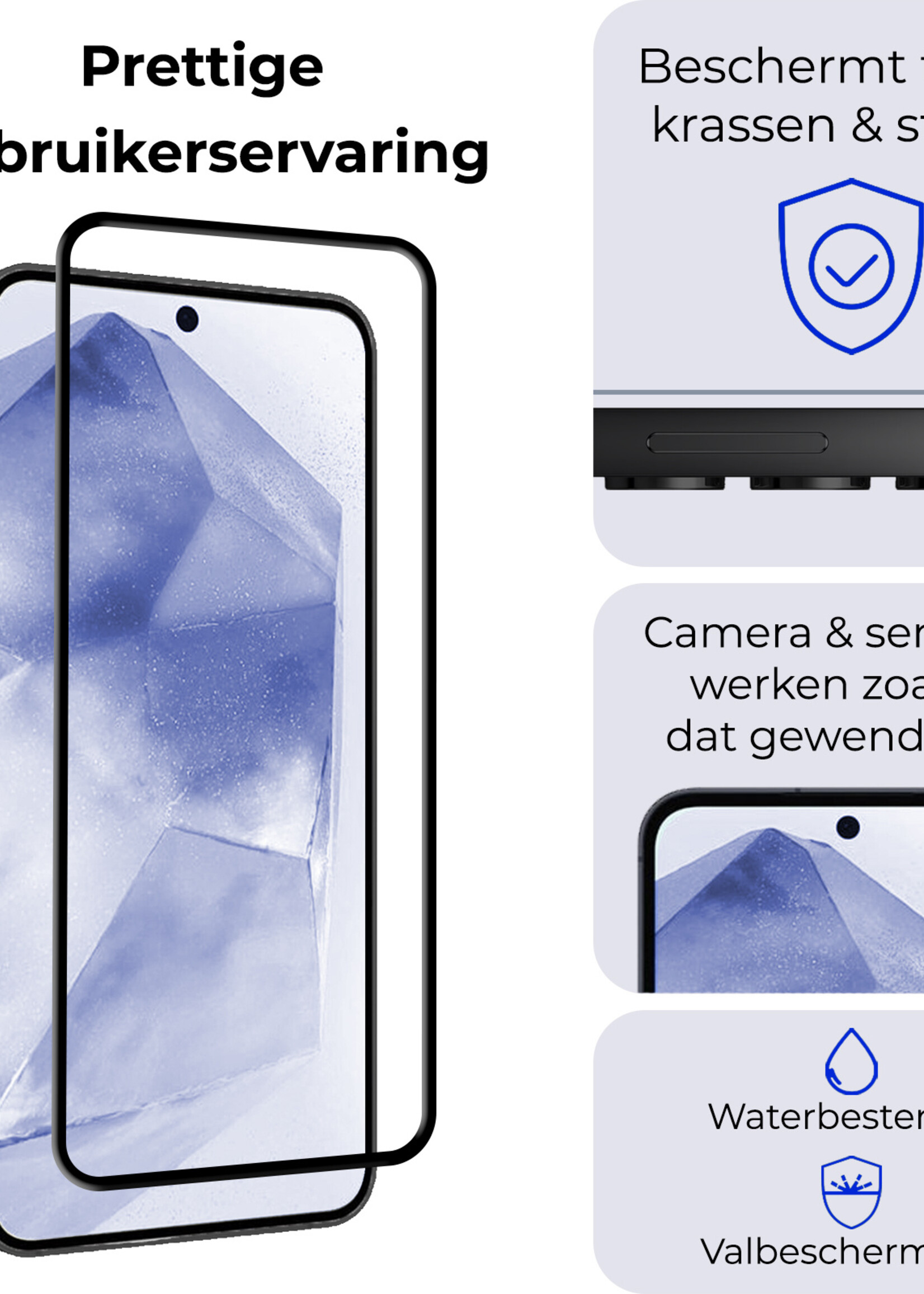 BTH Screenprotector Geschikt voor Samsung A55 Screenprotector Glas Gehard Tempered Glass Full Cover - Screenprotector Geschikt voor Samsung Galaxy A55 Screen Protector Screen Cover