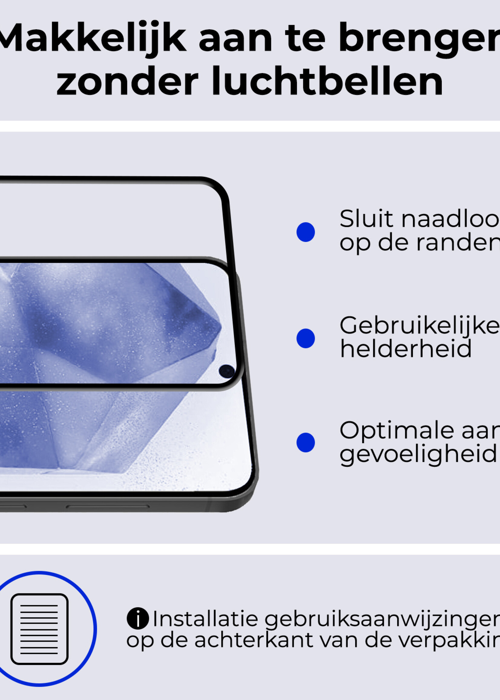 BTH Screenprotector Geschikt voor Samsung A55 Screenprotector Glas Gehard Tempered Glass Full Cover - Screenprotector Geschikt voor Samsung Galaxy A55 Screen Protector Screen Cover - 3 PACK