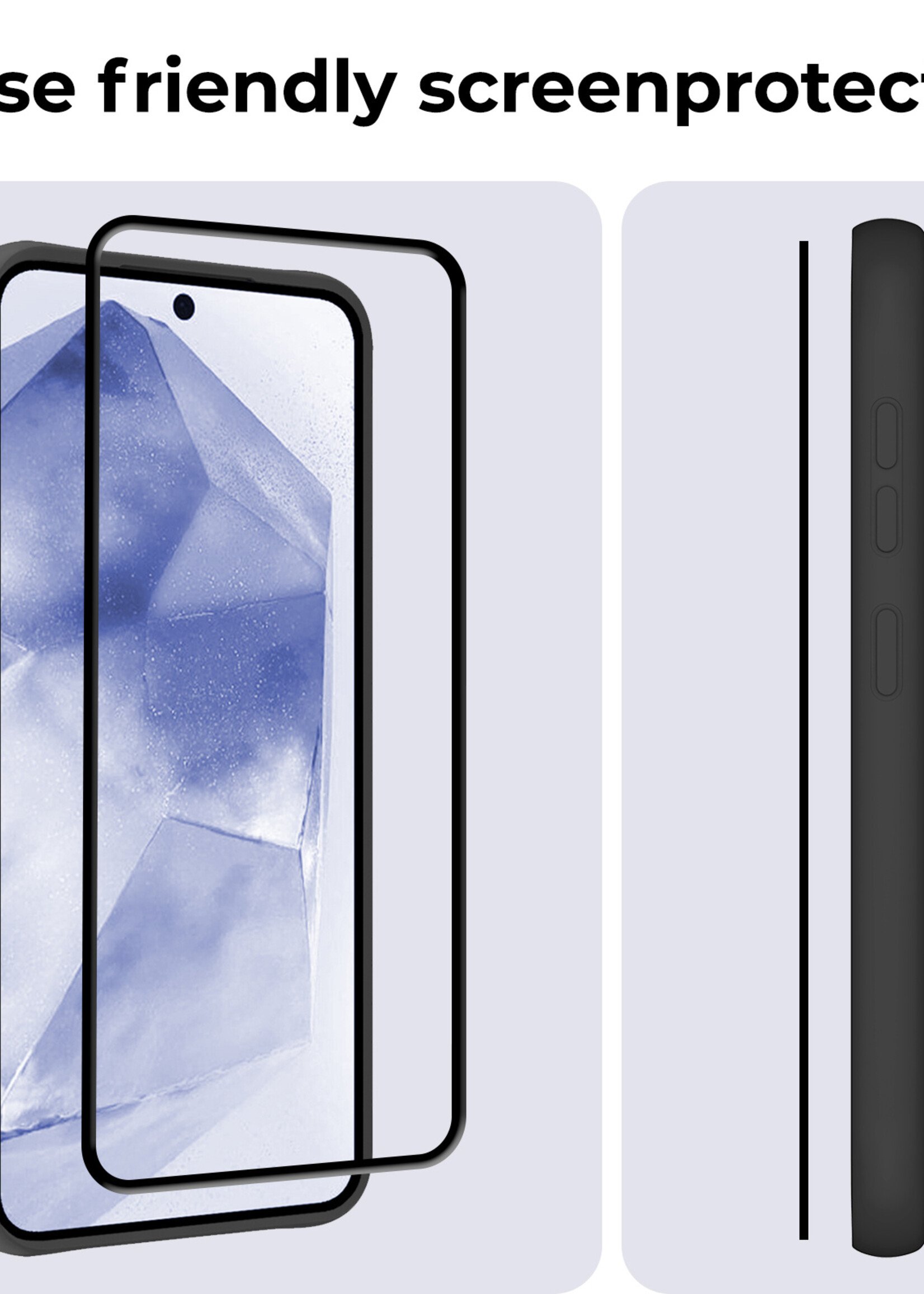 BTH Screenprotector Geschikt voor Samsung A55 Screenprotector Glas Gehard Tempered Glass Full Cover - Screenprotector Geschikt voor Samsung Galaxy A55 Screen Protector Screen Cover - 3 PACK