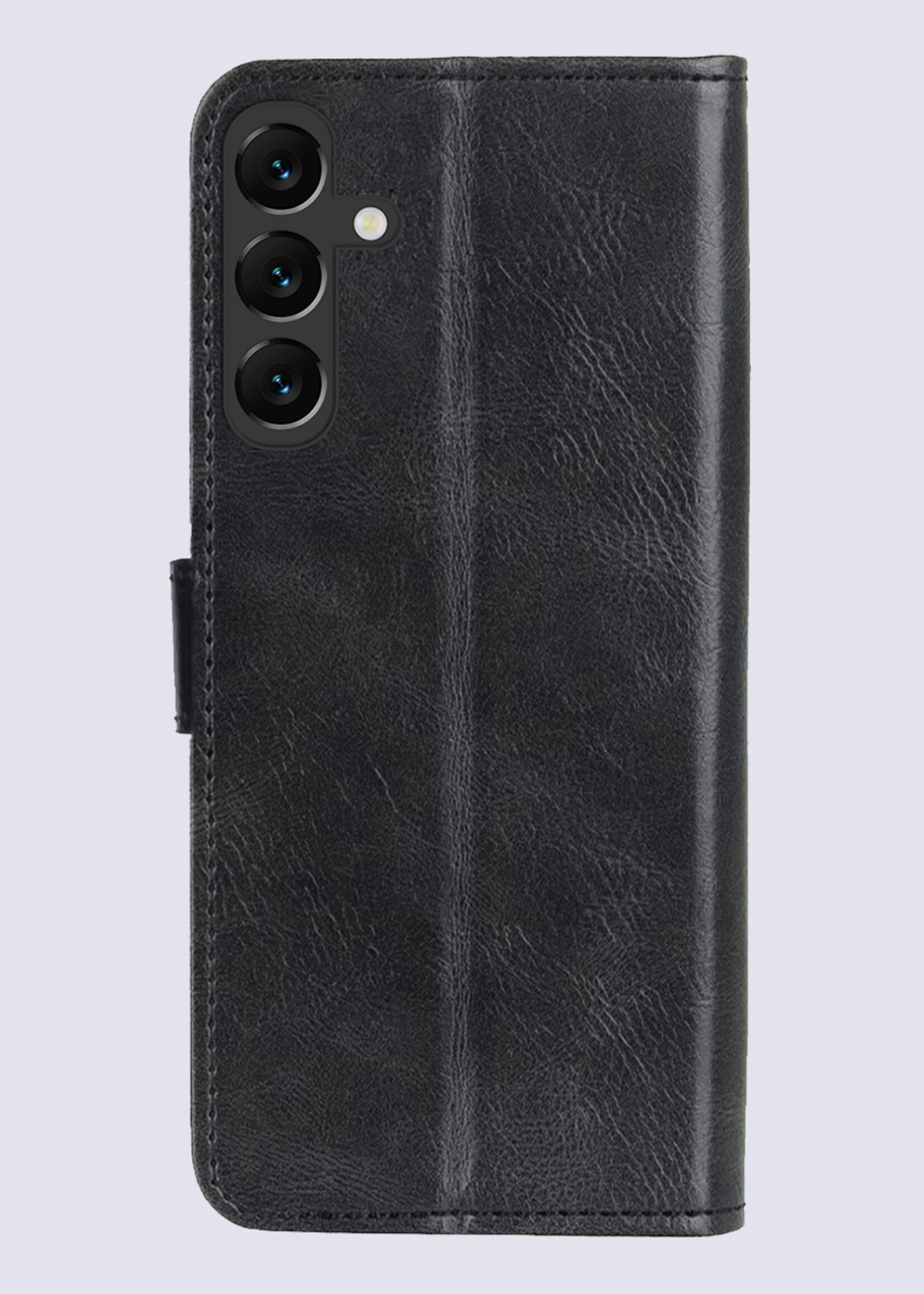 BTH Hoesje Geschikt voor Samsung A55 Hoesje Book Case Hoes Portemonnee Cover Walletcase Met 2x Screenprotector - Hoes Geschikt voor Samsung Galaxy A55 Hoes Bookcase Hoesje - Zwart
