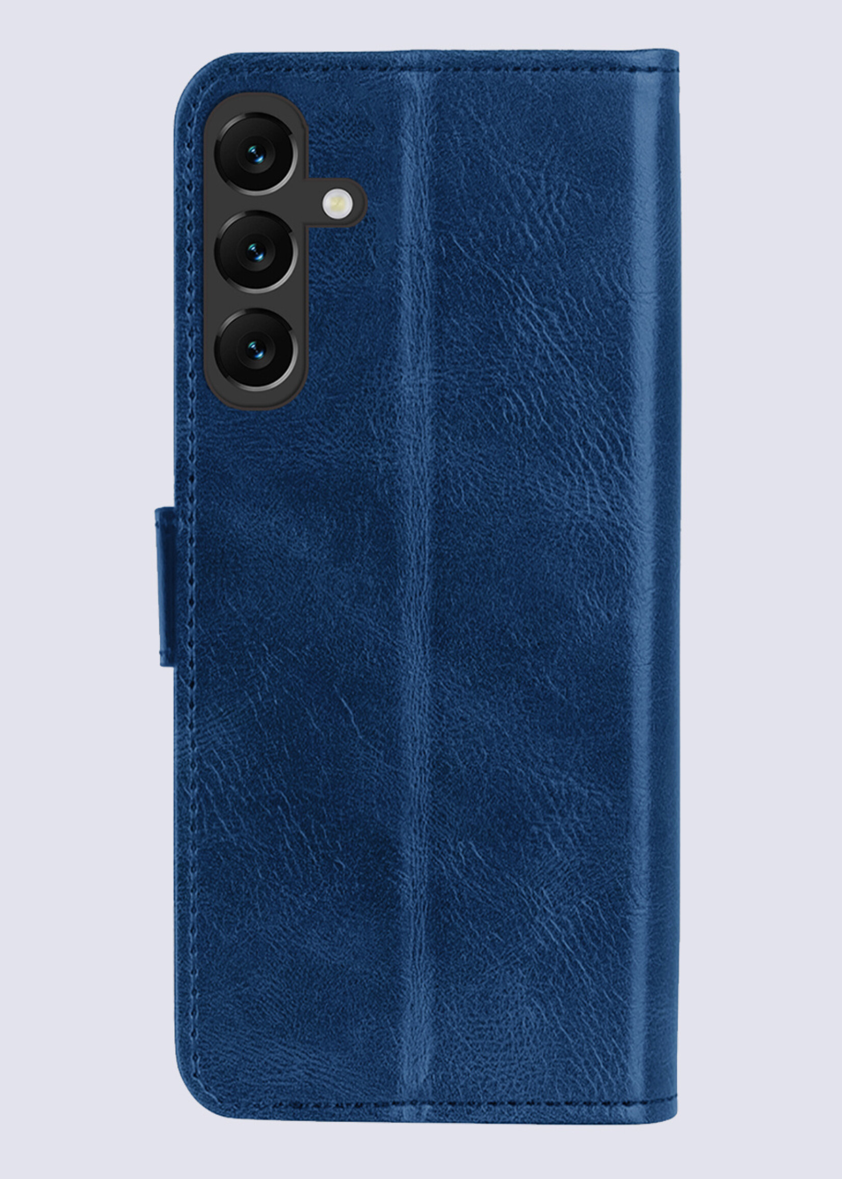 BTH Hoesje Geschikt voor Samsung A55 Hoesje Book Case Hoes Portemonnee Cover Walletcase Met 2x Screenprotector - Hoes Geschikt voor Samsung Galaxy A55 Hoes Bookcase Hoesje - Donkerblauw