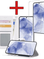 BTH BTH Samsung Galaxy A55 Hoesje Bookcase Met Screenprotector - Wit