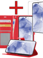 BTH BTH Samsung Galaxy A55 Hoesje Bookcase Met Screenprotector - Rood