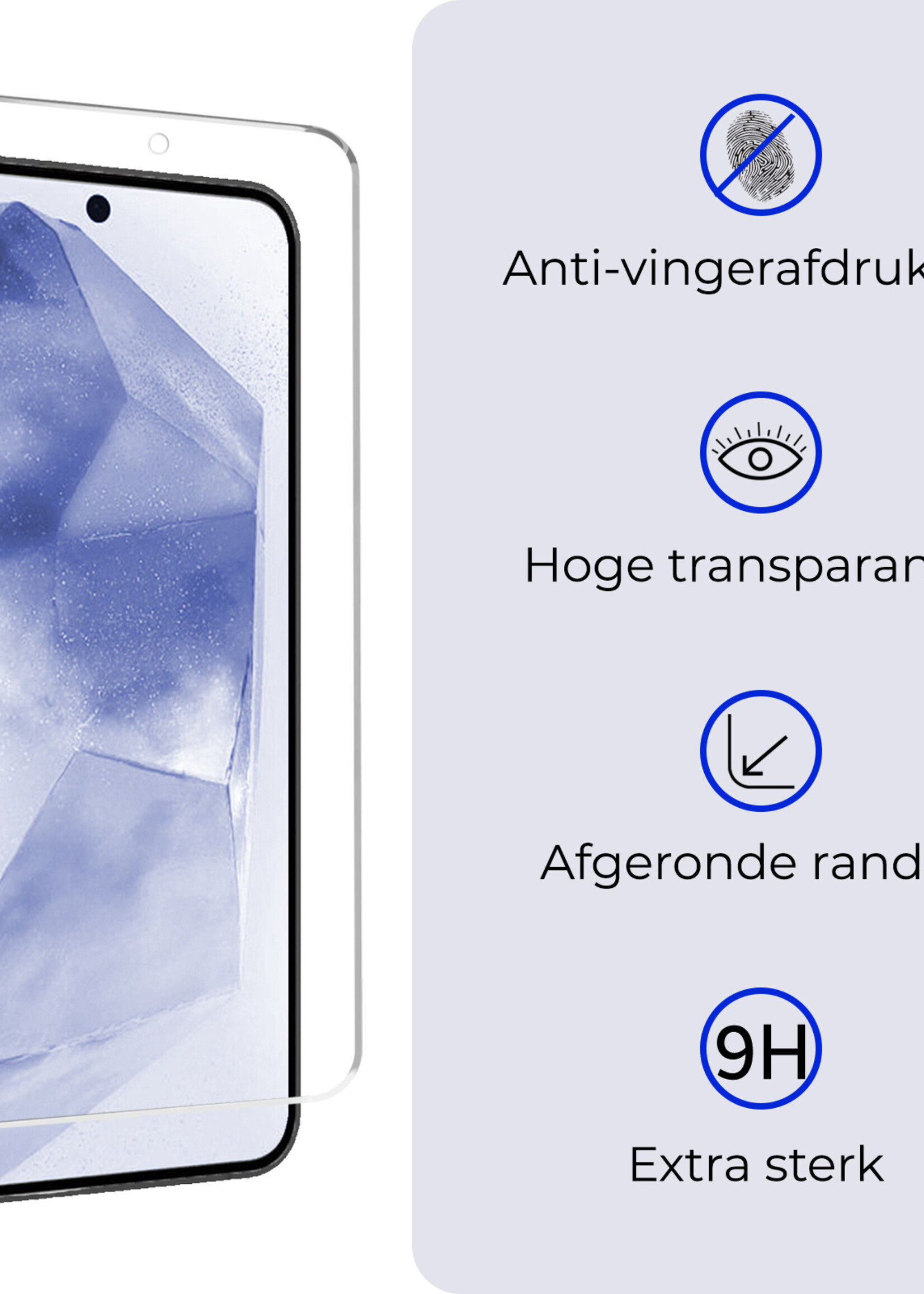 BTH Hoesje Geschikt voor Samsung A55 Hoesje Book Case Hoes Portemonnee Cover Walletcase Met Screenprotector - Hoes Geschikt voor Samsung Galaxy A55 Hoes Bookcase Hoesje - Donkerblauw