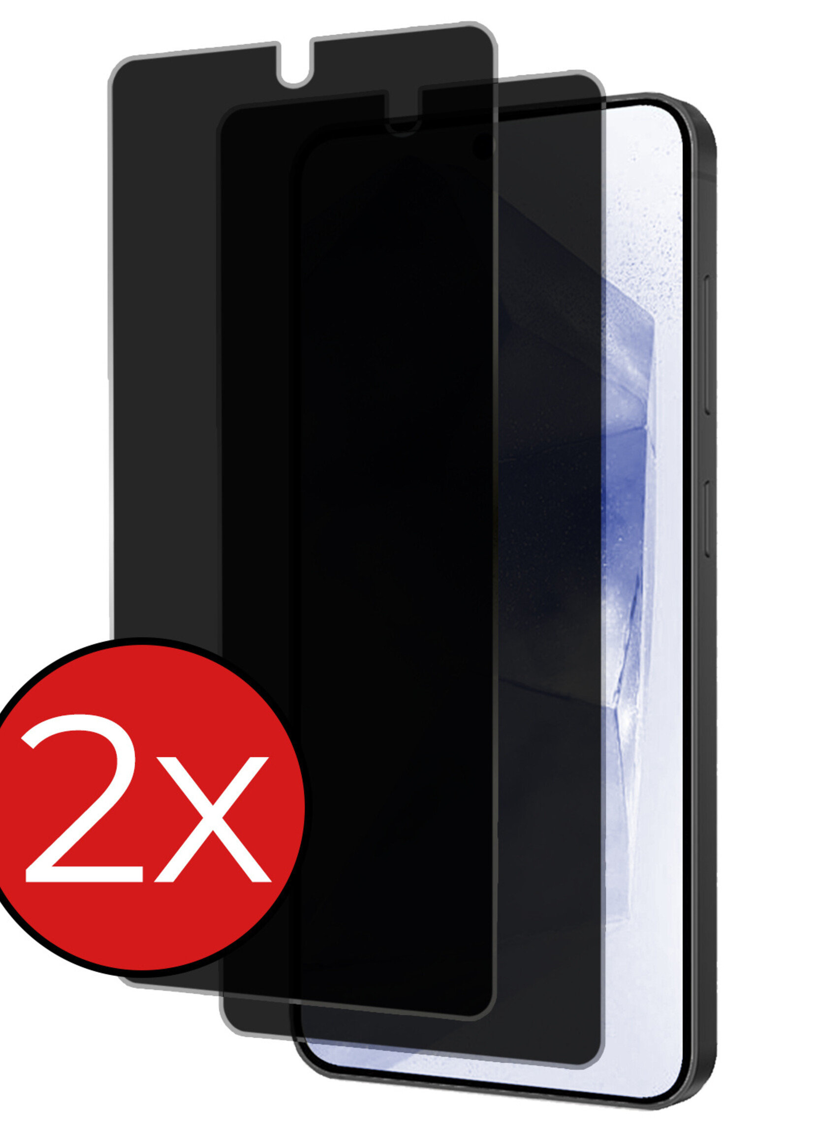 BTH Screenprotector Geschikt voor Samsung A55 Screenprotector Privacy Glas Gehard Full Cover - Screenprotector Geschikt voor Samsung Galaxy A55 Screenprotector Privacy Tempered Glass - 2 PACK