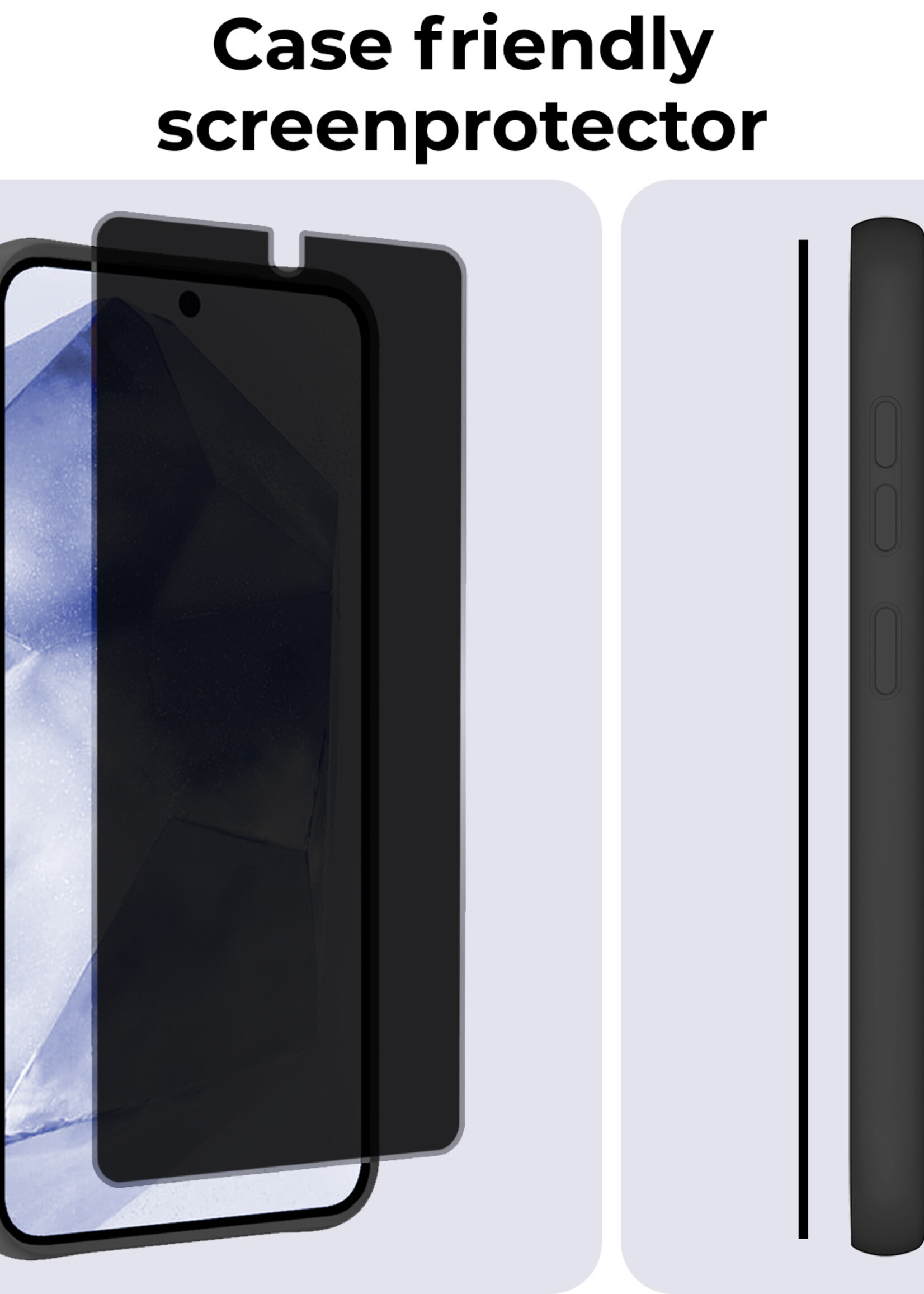 BTH Screenprotector Geschikt voor Samsung A55 Screenprotector Privacy Glas Gehard Full Cover - Screenprotector Geschikt voor Samsung Galaxy A55 Screenprotector Privacy Tempered Glass - 2 PACK