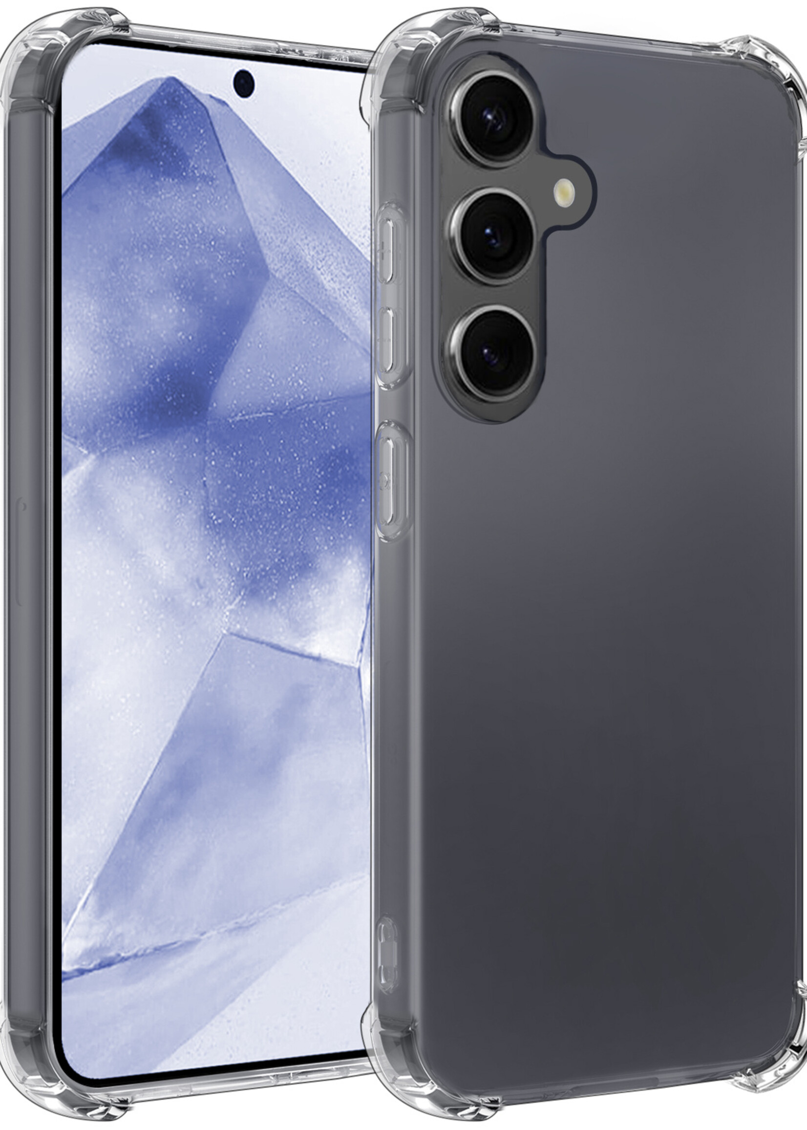 BTH Hoesje Geschikt voor Samsung A55 Hoesje Siliconen Shock Proof Case Hoes - Hoes Geschikt voor Samsung Galaxy A55 Hoes Cover Case Shockproof - Transparant