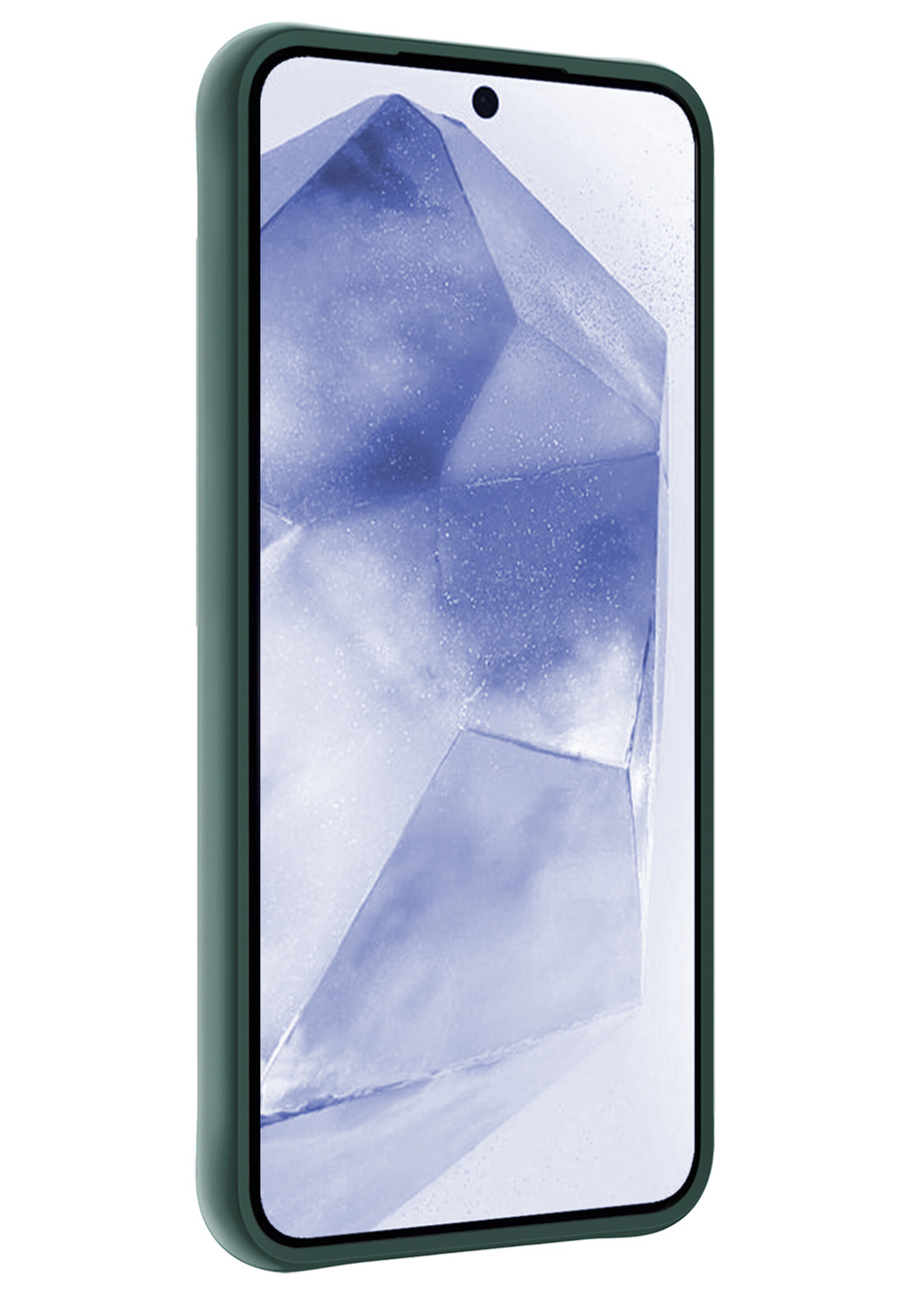 BTH Hoesje Geschikt voor Samsung A55 Hoesje Siliconen Case Hoes Met Screenprotector - Hoes Geschikt voor Samsung Galaxy A55 Hoes Cover Case - Donkergroen