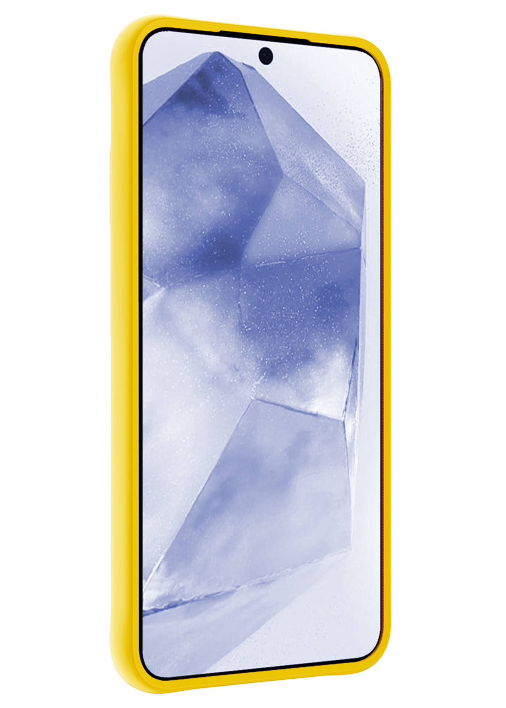 BTH Hoesje Geschikt voor Samsung A55 Hoesje Siliconen Case Hoes Met Screenprotector - Hoes Geschikt voor Samsung Galaxy A55 Hoes Cover Case - Geel