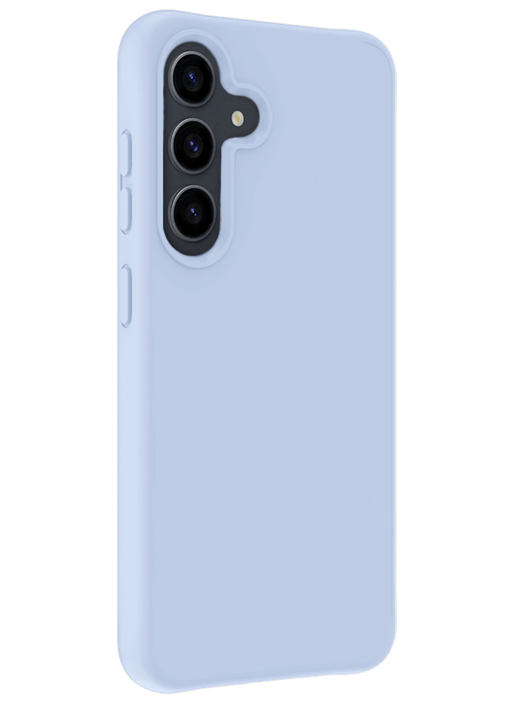 BTH Hoesje Geschikt voor Samsung A55 Hoesje Siliconen Case Hoes Met Screenprotector - Hoes Geschikt voor Samsung Galaxy A55 Hoes Cover Case - Lichtblauw