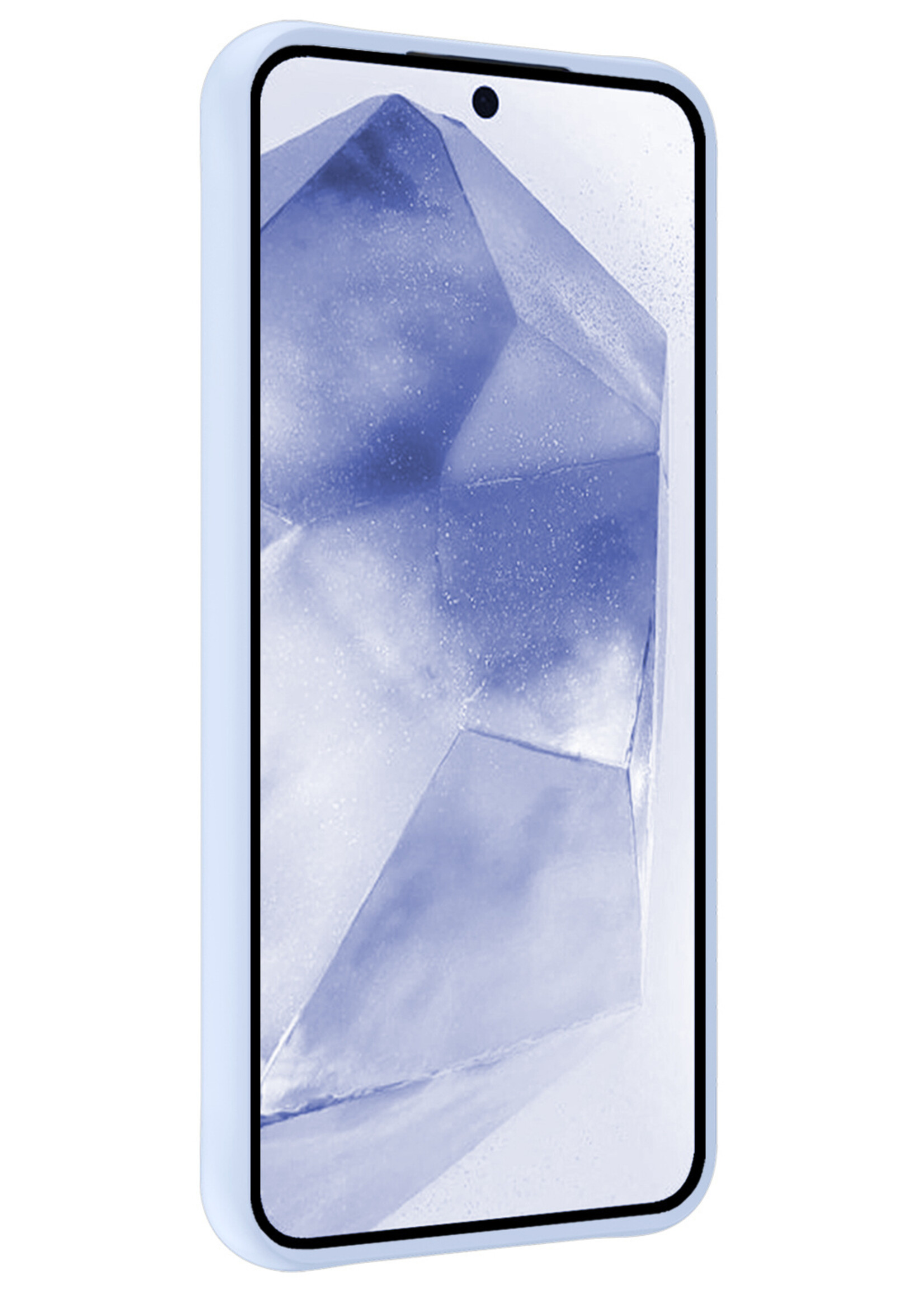 BTH Hoesje Geschikt voor Samsung A55 Hoesje Siliconen Case Hoes Met Screenprotector - Hoes Geschikt voor Samsung Galaxy A55 Hoes Cover Case - Lichtblauw