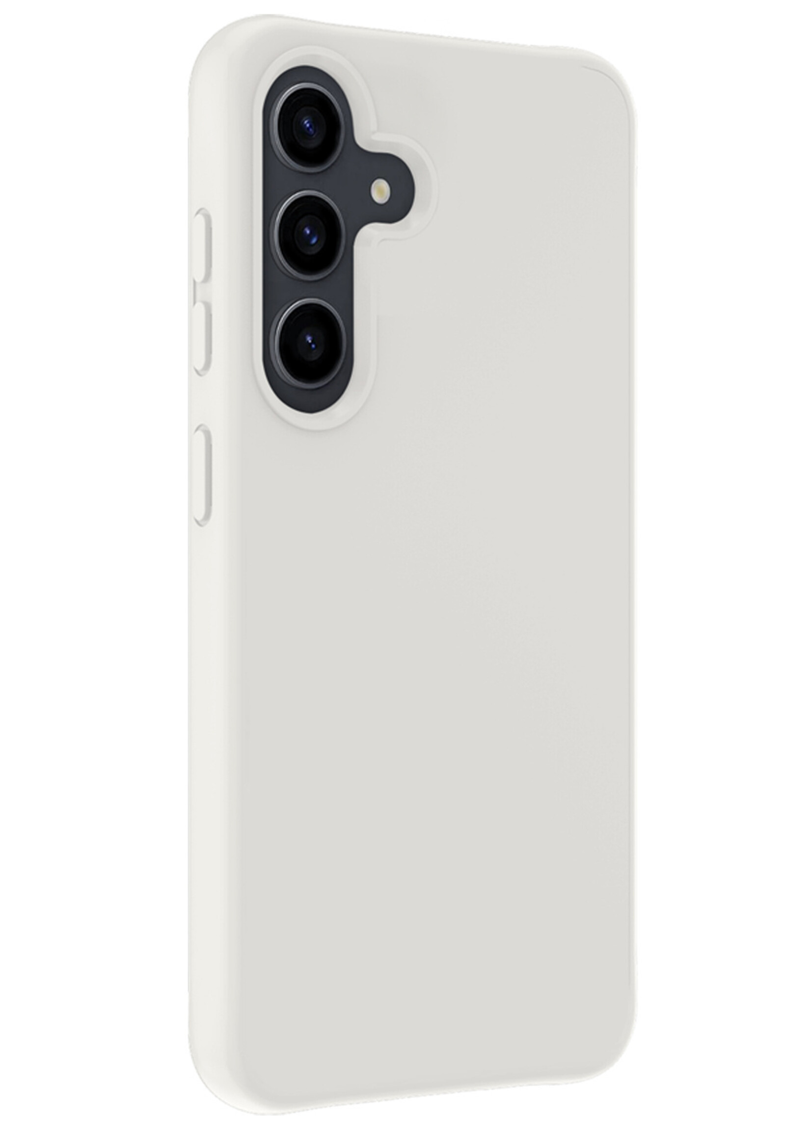 BTH Hoesje Geschikt voor Samsung A55 Hoesje Siliconen Case Hoes Met 2x Screenprotector - Hoes Geschikt voor Samsung Galaxy A55 Hoes Cover Case - Wit