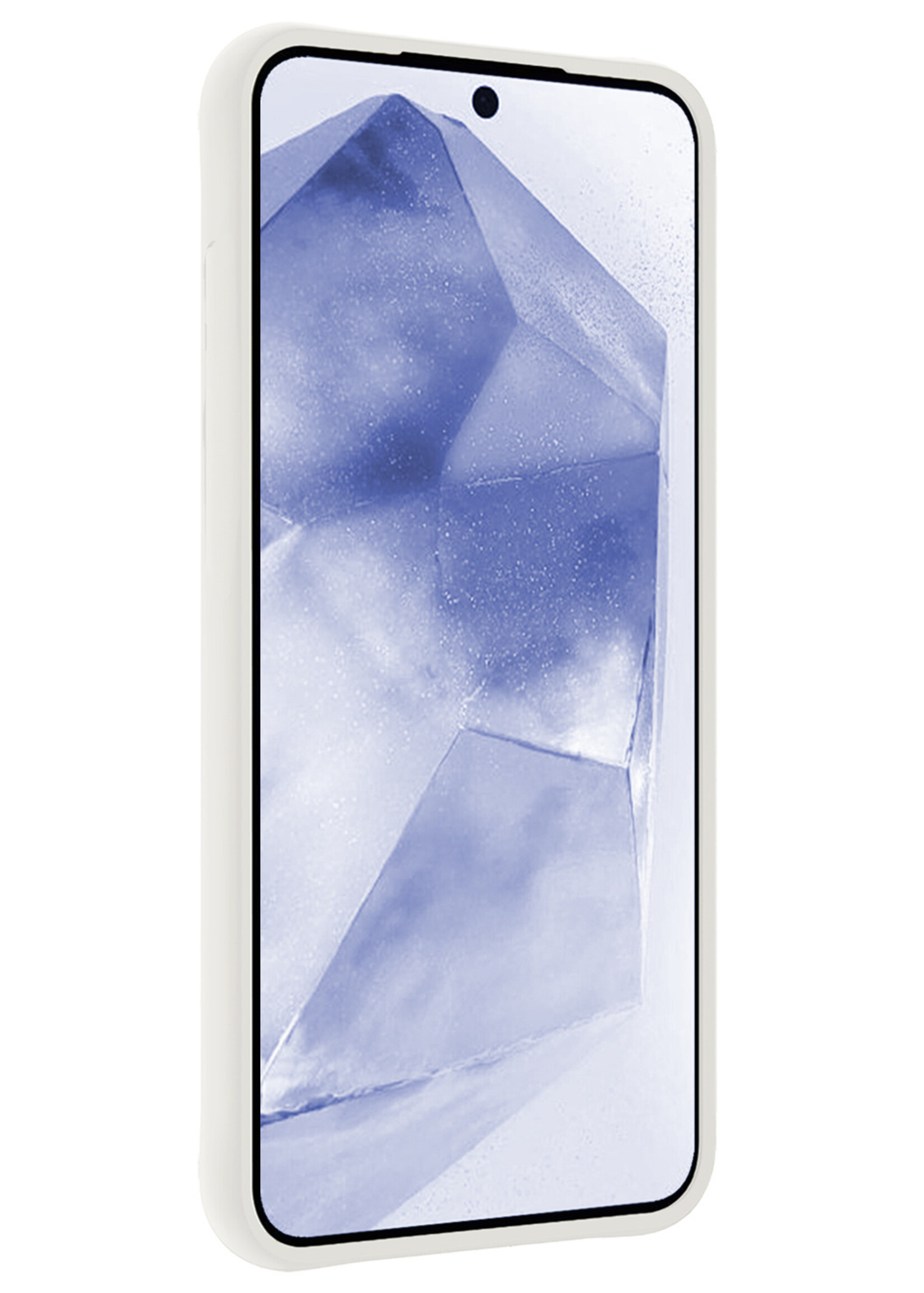 BTH Hoesje Geschikt voor Samsung A55 Hoesje Siliconen Case Hoes Met 2x Screenprotector - Hoes Geschikt voor Samsung Galaxy A55 Hoes Cover Case - Wit