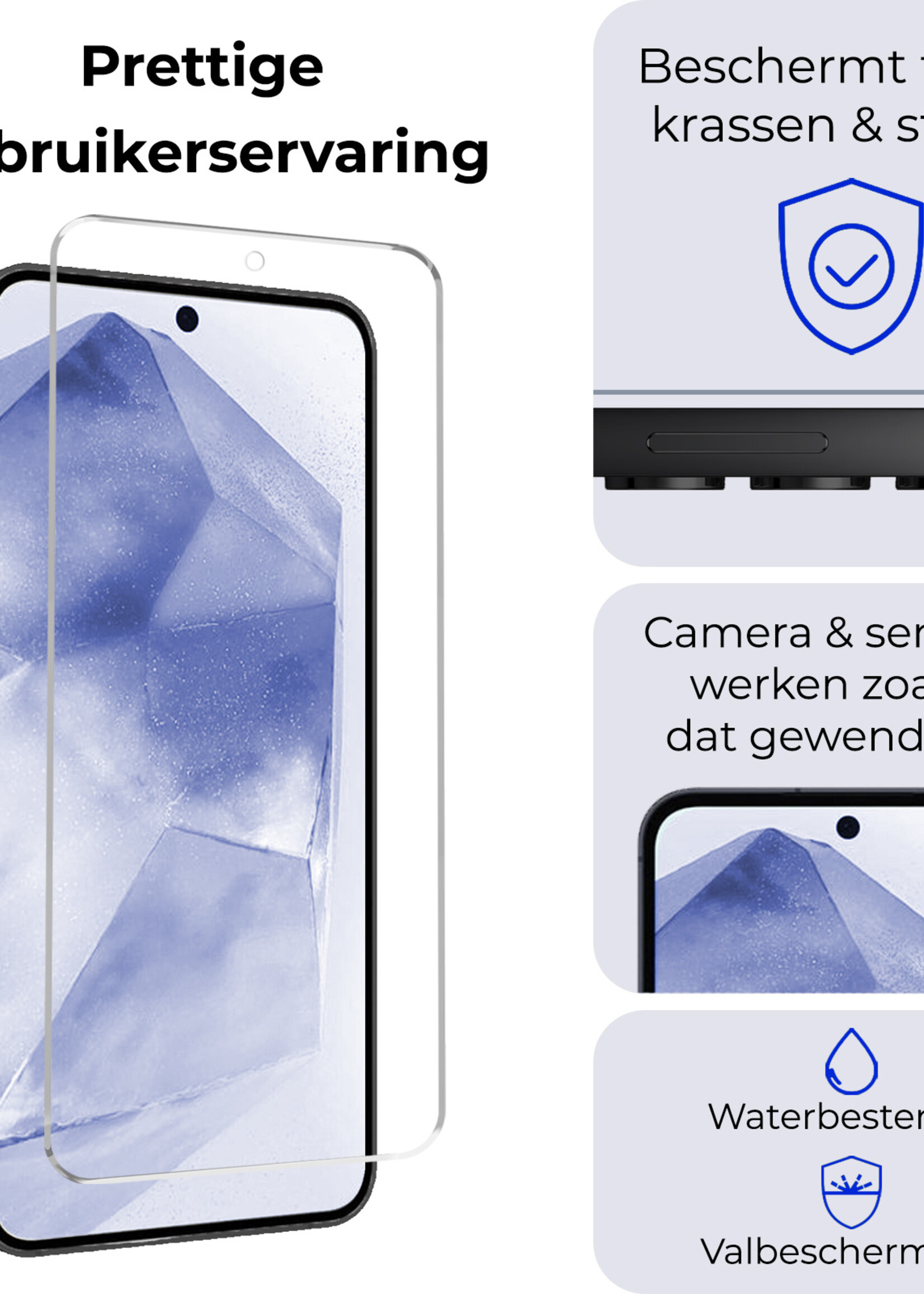 BTH Hoesje Geschikt voor Samsung A55 Hoesje Siliconen Case Hoes Met 2x Screenprotector - Hoes Geschikt voor Samsung Galaxy A55 Hoes Cover Case - Rood