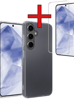 BTH BTH Samsung Galaxy A55 Hoesje Siliconen Met Screenprotector - Transparant