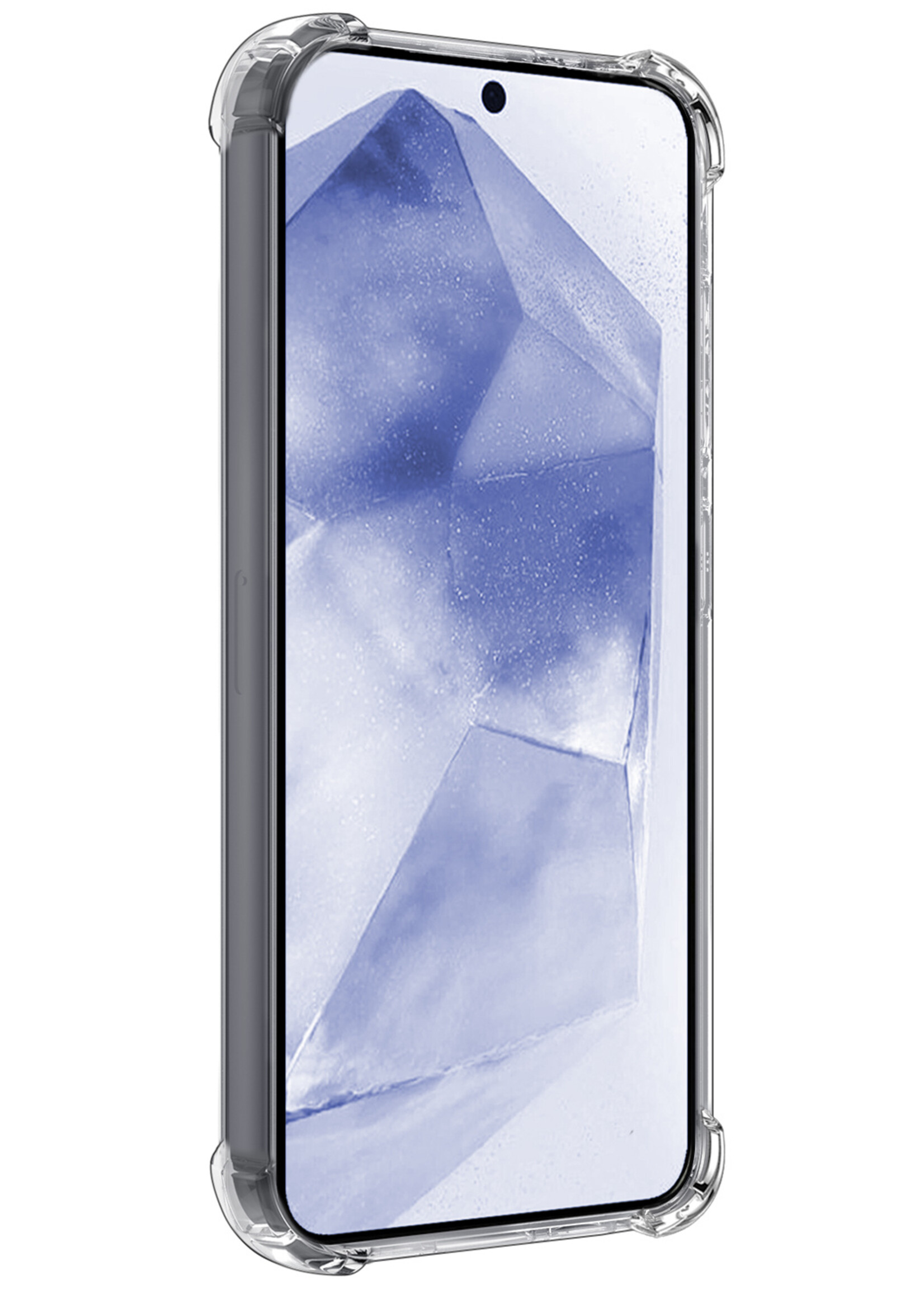 BTH Hoesje Geschikt voor Samsung A55 Hoesje Siliconen Shock Proof Case Hoes Met Screenprotector - Hoes Geschikt voor Samsung Galaxy A55 Hoes Cover Case Shockproof - Transparant