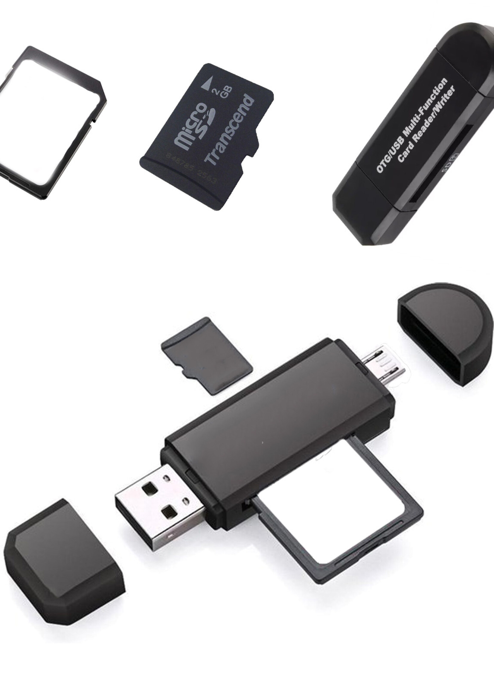 BTH SD Kaartlezer USB C OTG SD Card Reader 5-in-1 Micro SD Kaartlezer