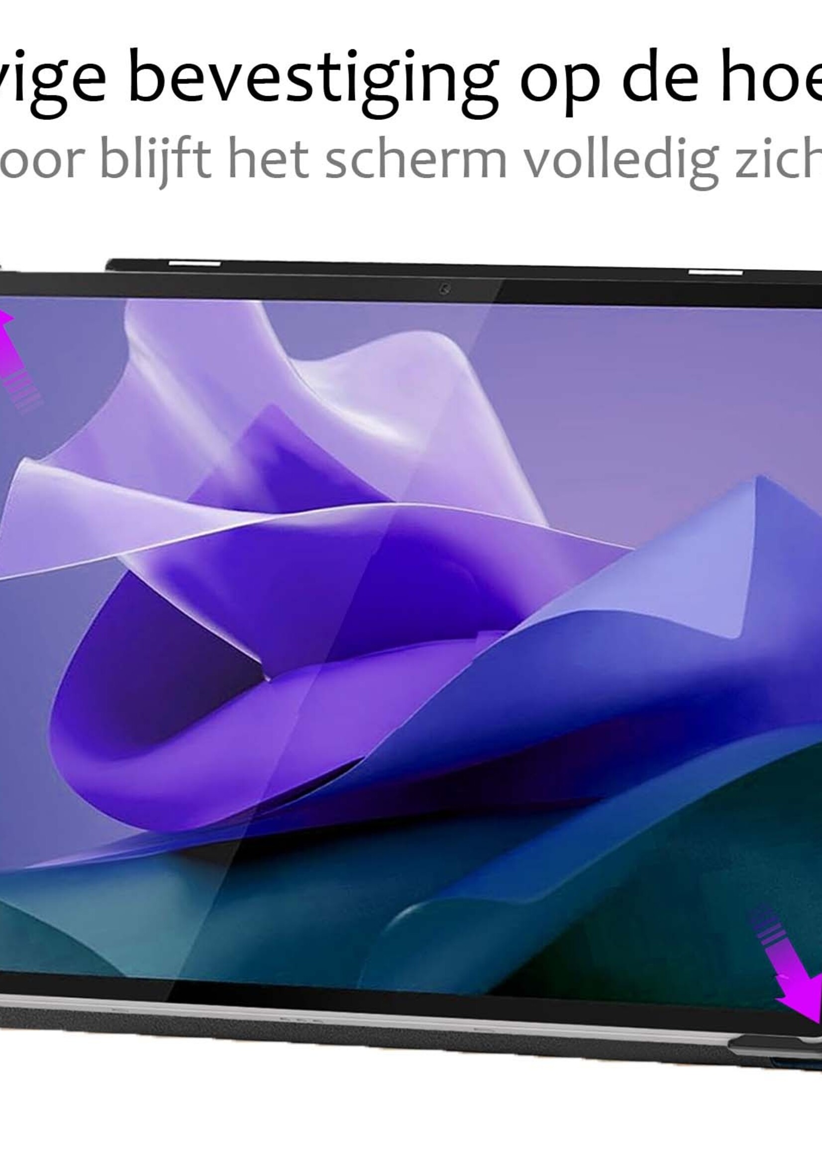 BTH Hoes Geschikt voor Lenovo Tab P12 Hoes Book Case Hoesje Trifold Cover Met Uitsparing Geschikt voor Lenovo Pen - Hoesje Geschikt voor Lenovo Tab P12 Hoesje Bookcase - Donkerblauw