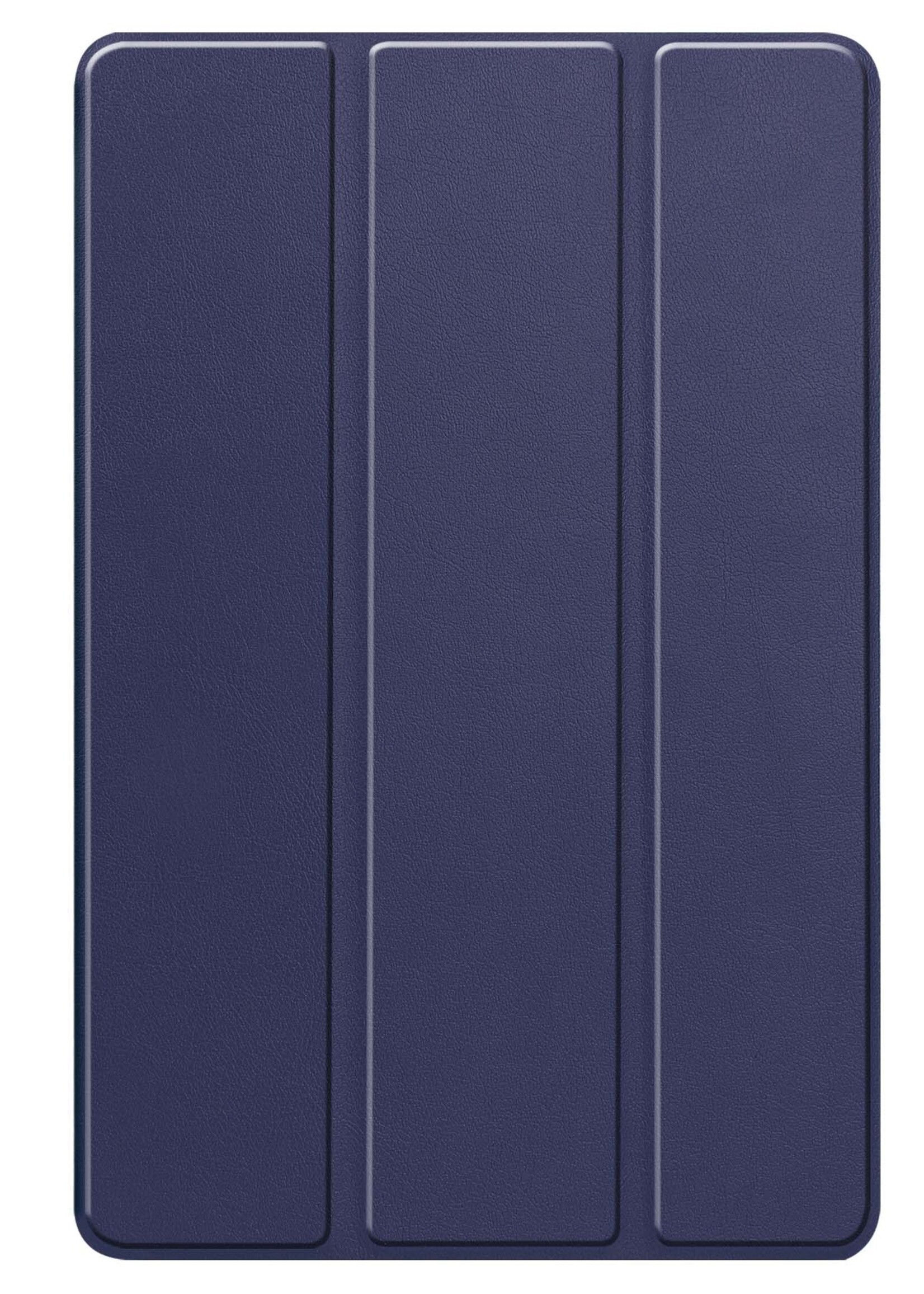 BTH Hoes Geschikt voor Lenovo Tab P12 Hoes Book Case Hoesje Trifold Cover Met Uitsparing Geschikt voor Lenovo Pen - Hoesje Geschikt voor Lenovo Tab P12 Hoesje Bookcase - Donkerblauw
