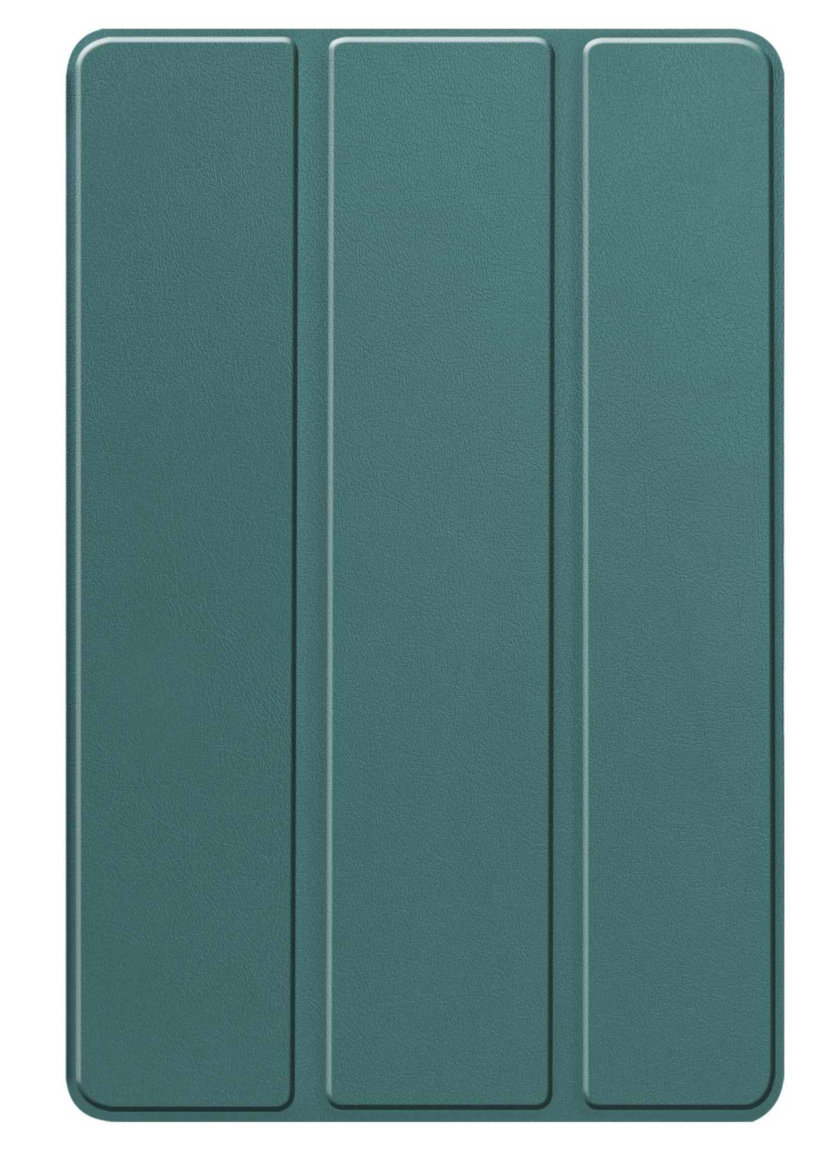 BTH Hoes Geschikt voor Lenovo Tab P12 Hoes Book Case Hoesje Trifold Cover Met Uitsparing Geschikt voor Lenovo Pen - Hoesje Geschikt voor Lenovo Tab P12 Hoesje Bookcase - Donkergroen