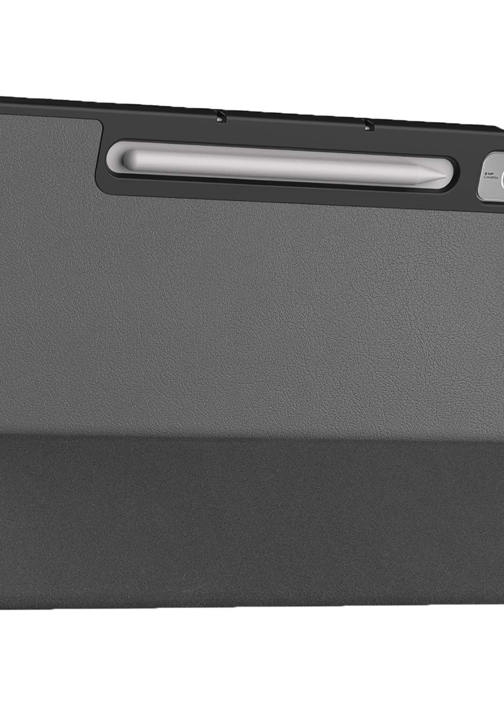 BTH Hoes Geschikt voor Lenovo Tab P12 Hoes Book Case Hoesje Trifold Cover Met Uitsparing Geschikt voor Lenovo Pen - Hoesje Geschikt voor Lenovo Tab P12 Hoesje Bookcase - Grijs