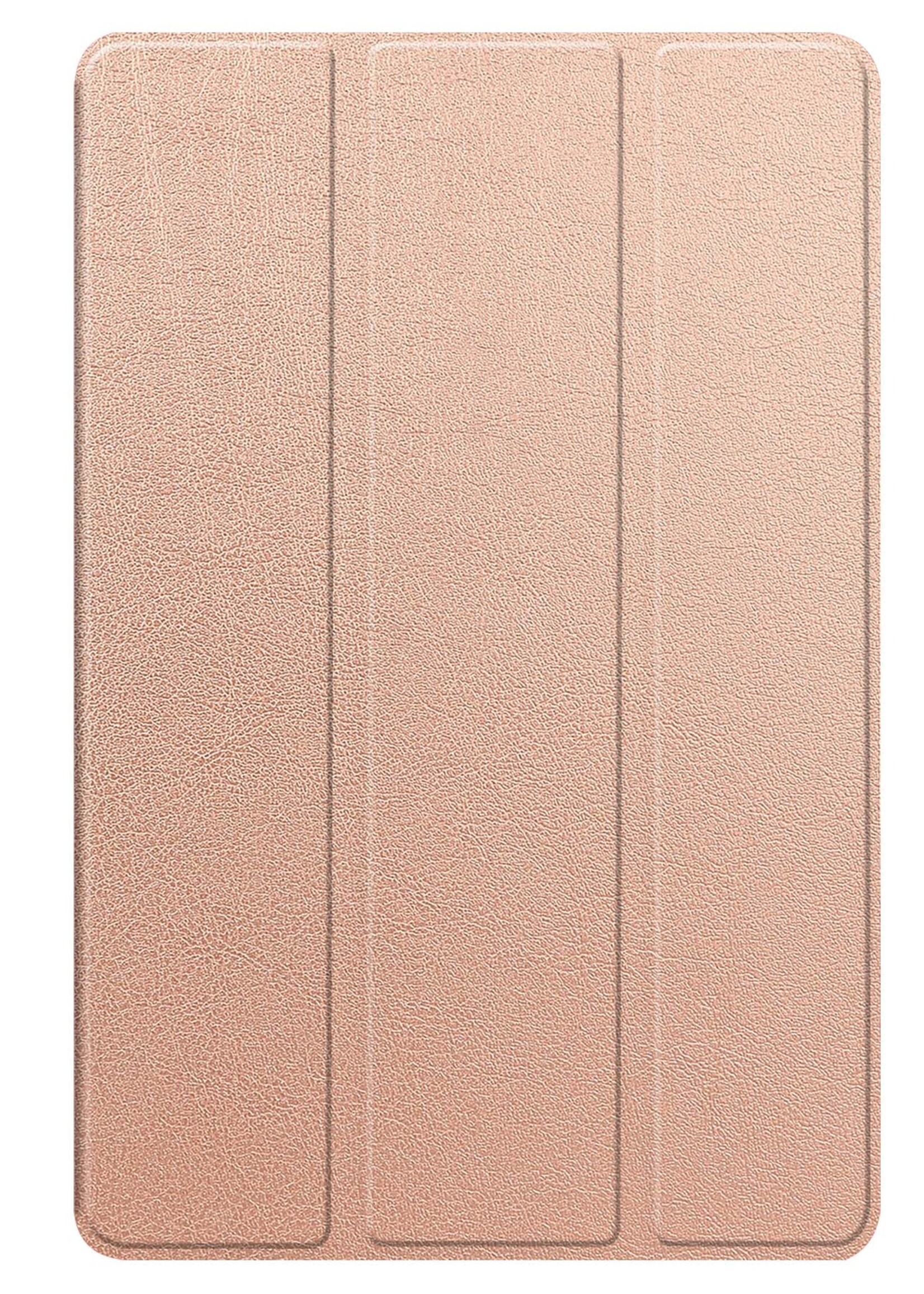 BTH Hoes Geschikt voor Lenovo Tab P12 Hoes Book Case Hoesje Trifold Cover Met Uitsparing Geschikt voor Lenovo Pen - Hoesje Geschikt voor Lenovo Tab P12 Hoesje Bookcase - Rosé goud