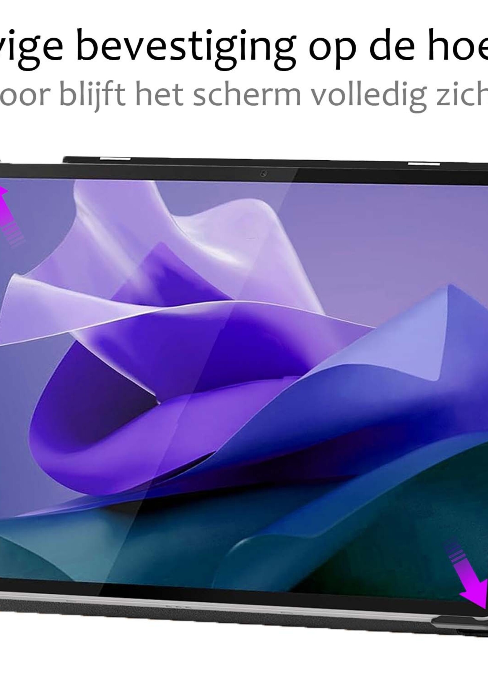 BTH Hoes Geschikt voor Lenovo Tab P12 Hoes Book Case Hoesje Trifold Cover Met Uitsparing Geschikt voor Lenovo Pen - Hoesje Geschikt voor Lenovo Tab P12 Hoesje Bookcase - Zwart