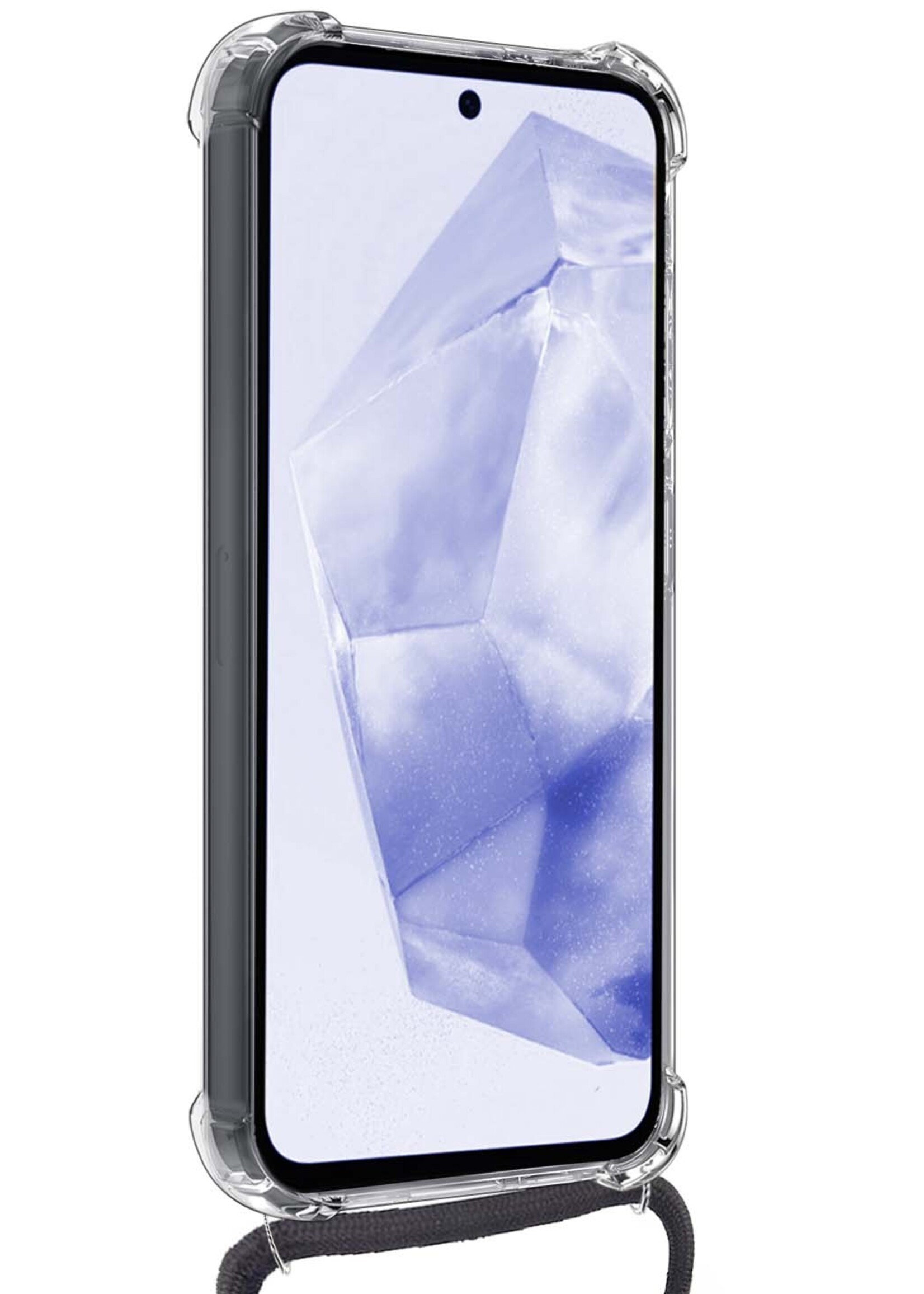 BTH Hoesje Geschikt voor Samsung A35 Hoesje Siliconen Shock Proof Hoesje Met Koord Case Met Telefoonkoord - Hoes Geschikt voor Samsung Galaxy A35 5G Hoesje Cover Shockproof Met Koord - Transparant