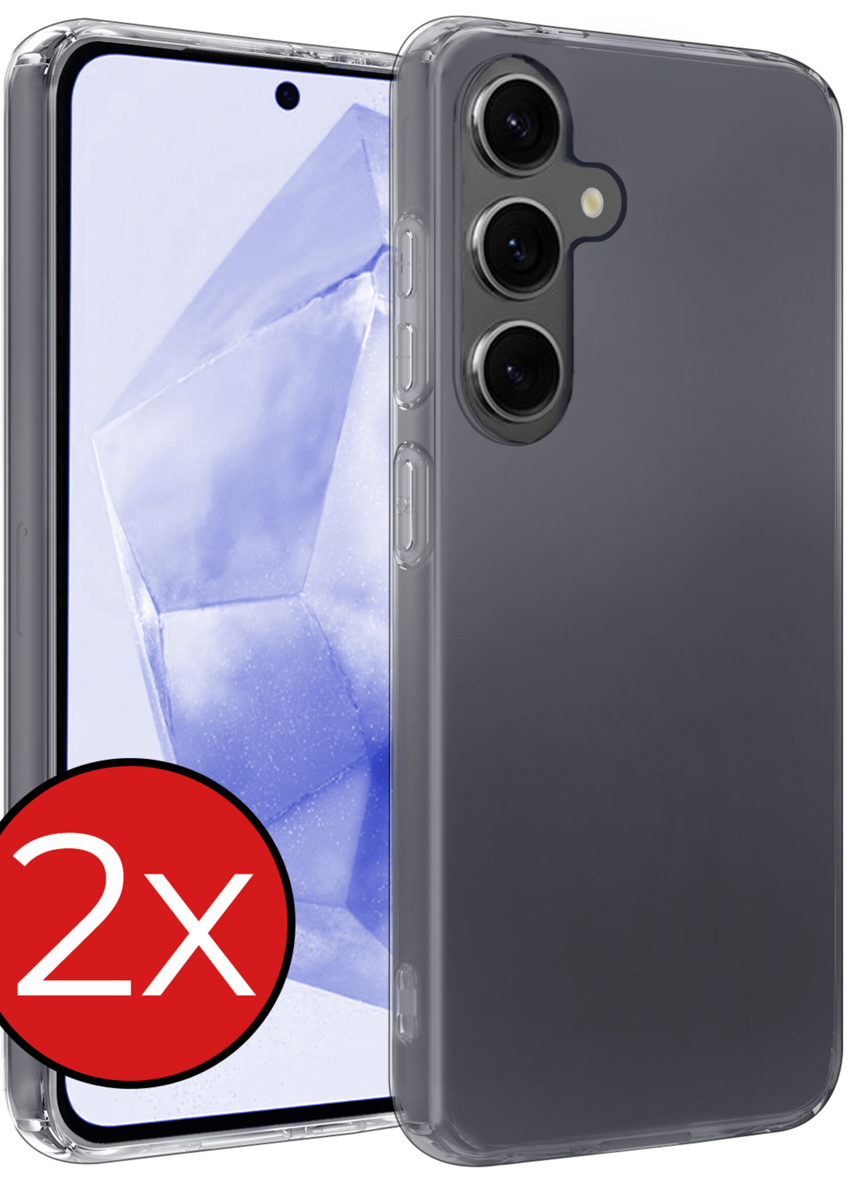 BTH Hoesje Geschikt voor Samsung A35 Hoesje Siliconen Case Hoes - Hoes Geschikt voor Samsung Galaxy A35 5G Hoes Cover Case - Transparant - 2 PACK