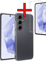 BTH BTH Samsung Galaxy A35 Hoesje Siliconen Met Screenprotector - Transparant