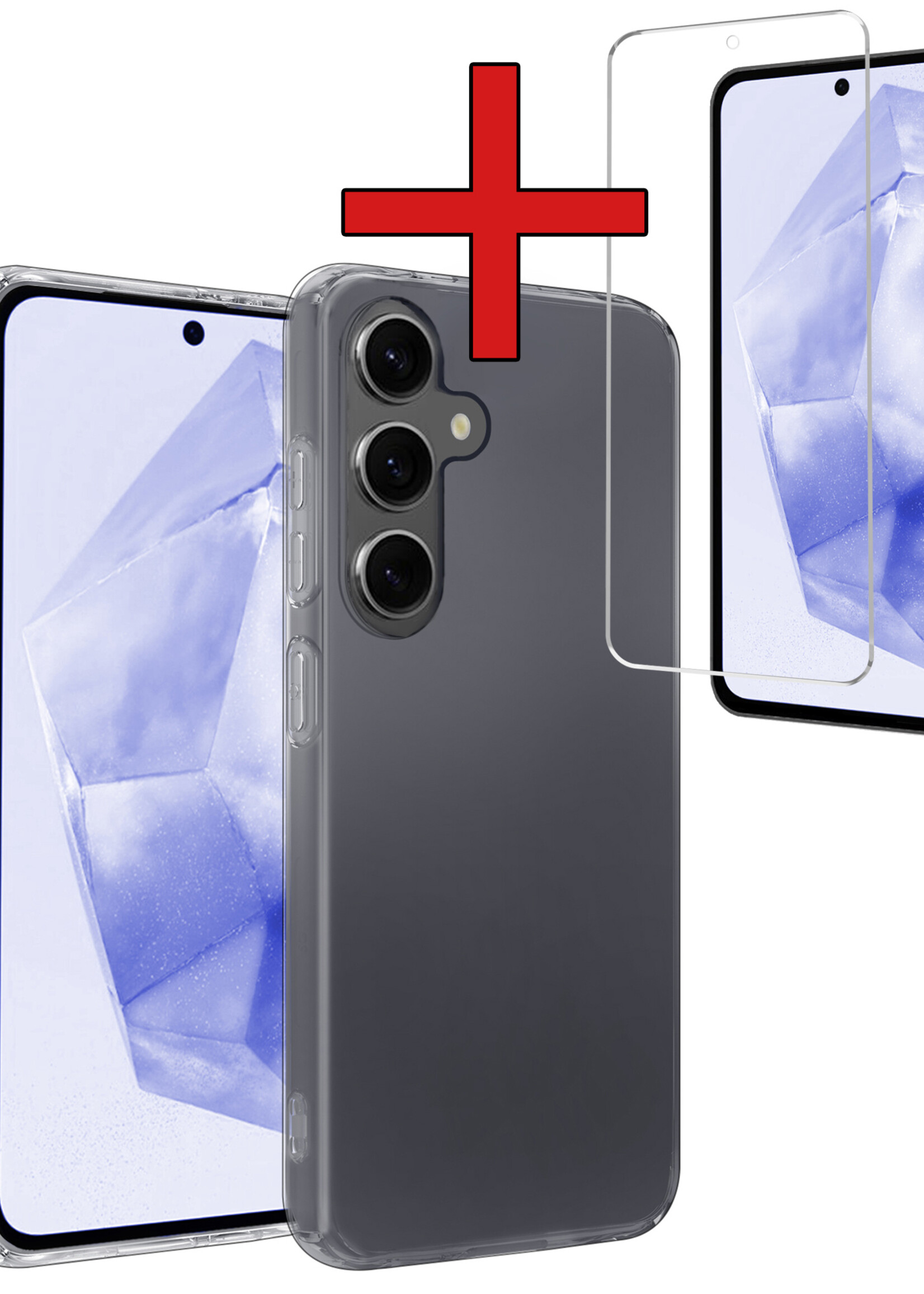 BTH Hoesje Geschikt voor Samsung A35 Hoesje Siliconen Case Hoes Met Screenprotector - Hoes Geschikt voor Samsung Galaxy A35 5G Hoes Cover Case - Transparant