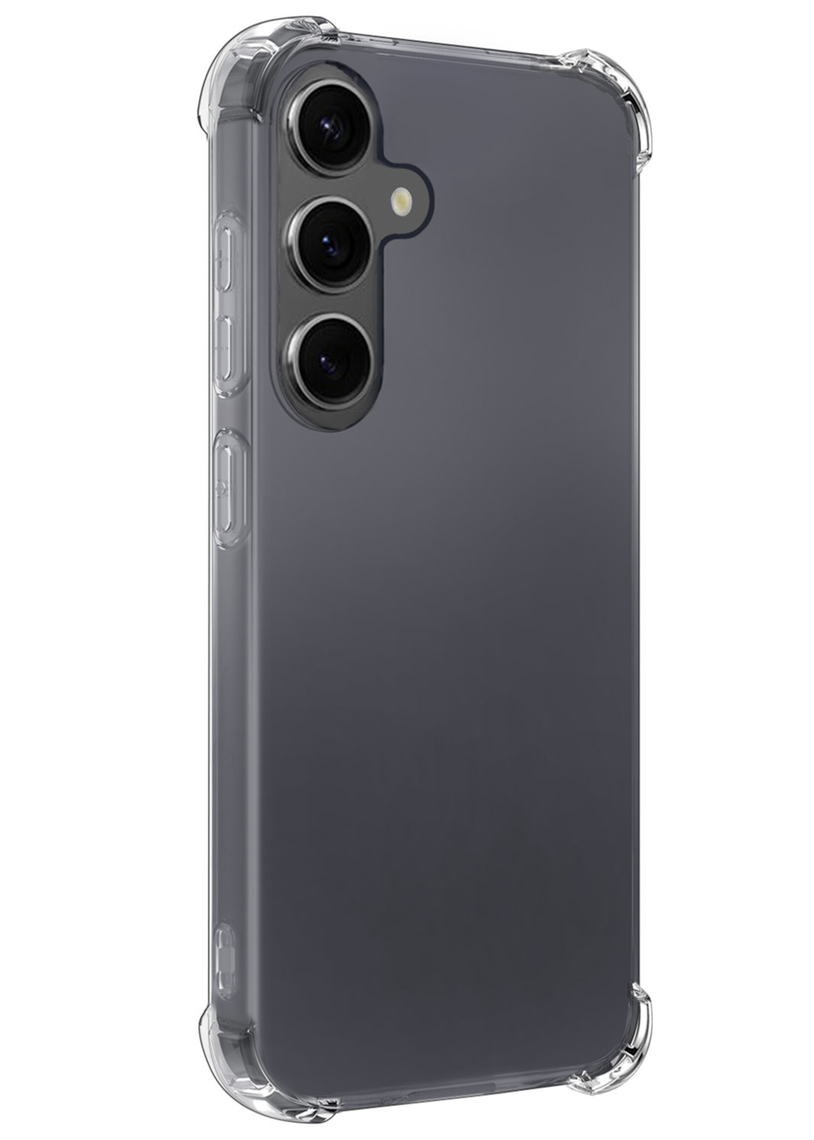 BTH Hoesje Geschikt voor Samsung A35 Hoesje Siliconen Shock Proof Case Hoes Met 2x Screenprotector - Hoes Geschikt voor Samsung Galaxy A35 5G Hoes Cover Case Shockproof - Transparant