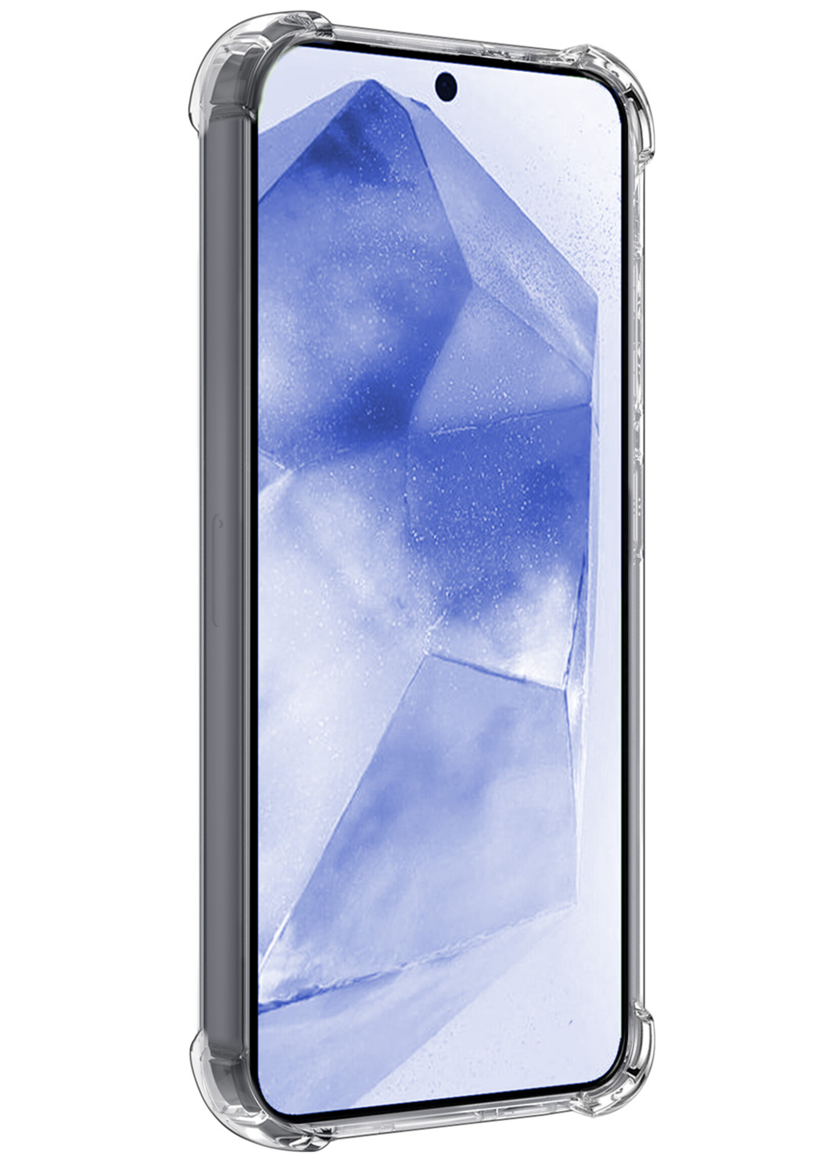 BTH Hoesje Geschikt voor Samsung A55 Hoesje Met Pasjeshouder Siliconen Case Met Kaarthouder - Hoes Geschikt voor Samsung Galaxy A55 Hoesje Shock Proof Case - Transparant - 2 PACK