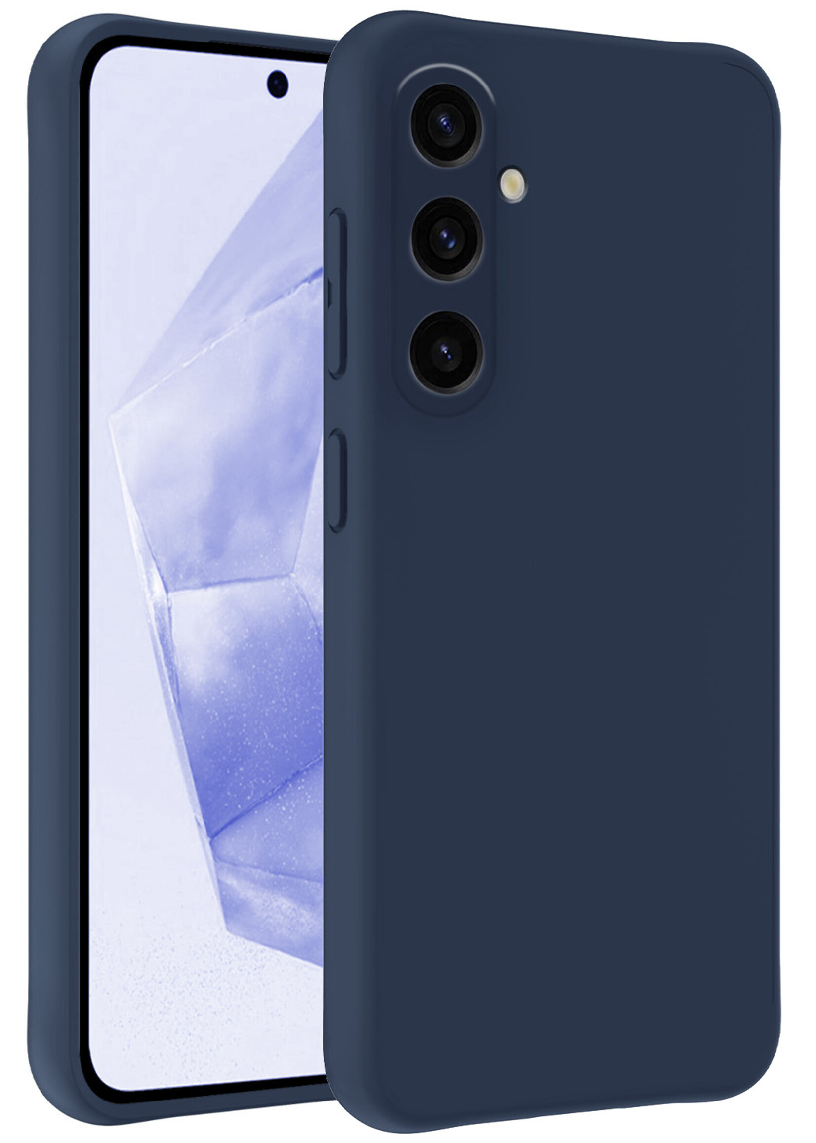 BTH Hoesje Geschikt voor Samsung A35 Hoesje Siliconen Case Hoes - Hoes Geschikt voor Samsung Galaxy A35 5G Hoes Cover Case - Donkerblauw