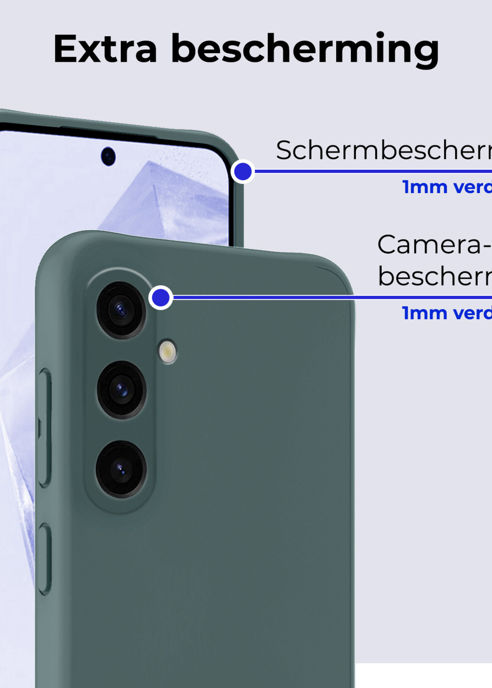 BTH Hoesje Geschikt voor Samsung A35 Hoesje Siliconen Case Hoes - Hoes Geschikt voor Samsung Galaxy A35 5G Hoes Cover Case - Donkergroen