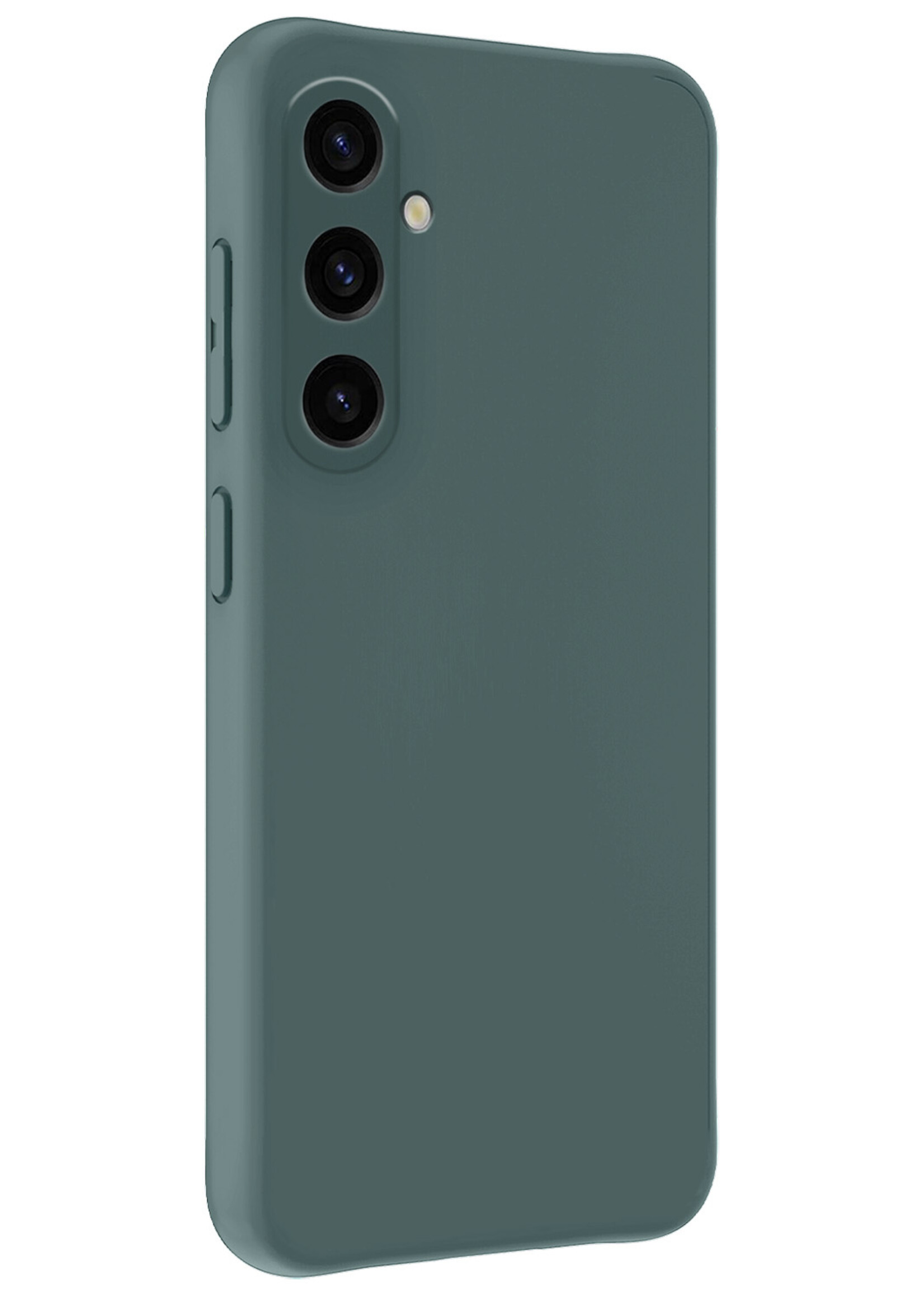 BTH Hoesje Geschikt voor Samsung A35 Hoesje Siliconen Case Hoes - Hoes Geschikt voor Samsung Galaxy A35 5G Hoes Cover Case - Donkergroen