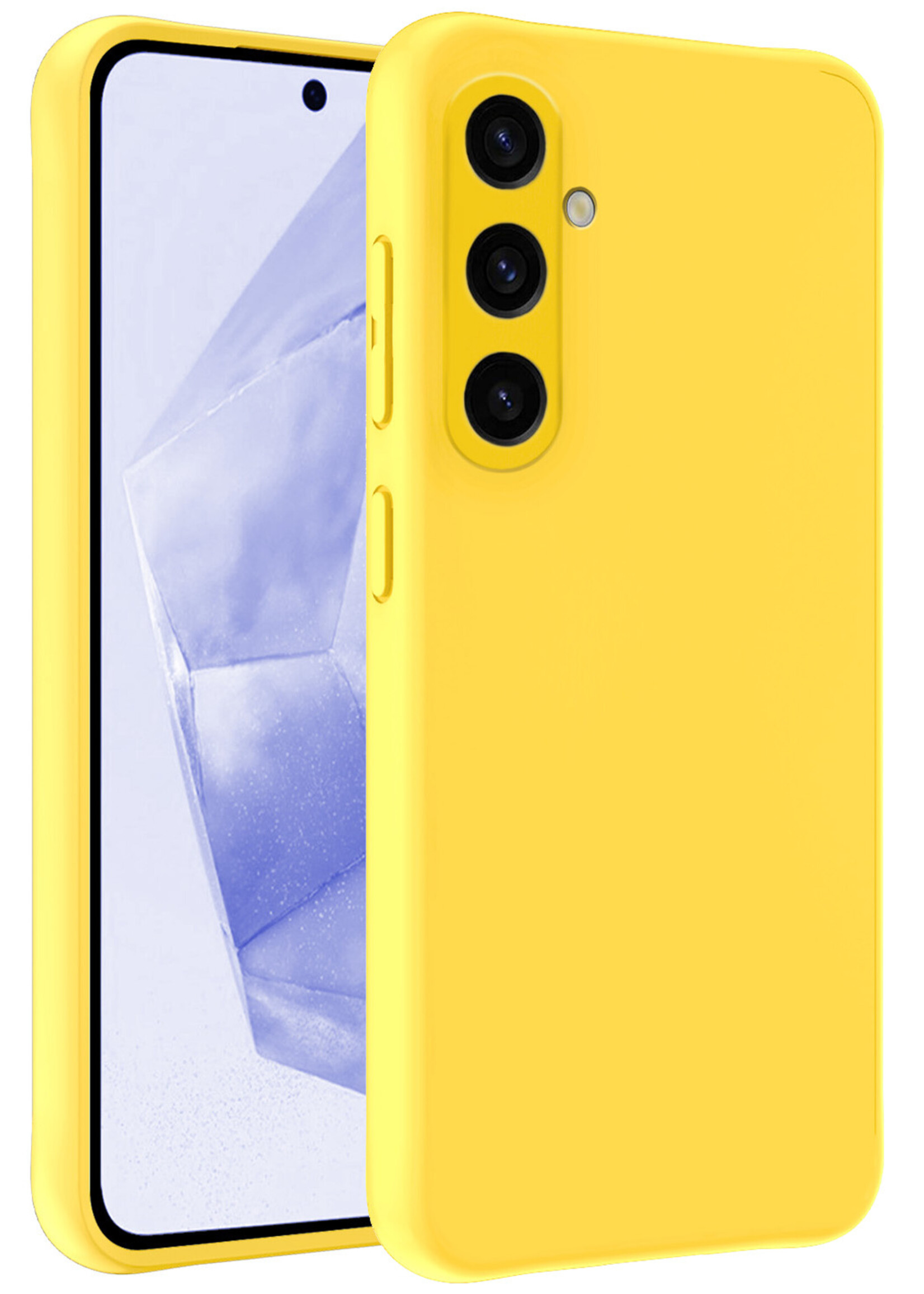 BTH Hoesje Geschikt voor Samsung A35 Hoesje Siliconen Case Hoes - Hoes Geschikt voor Samsung Galaxy A35 5G Hoes Cover Case - Geel