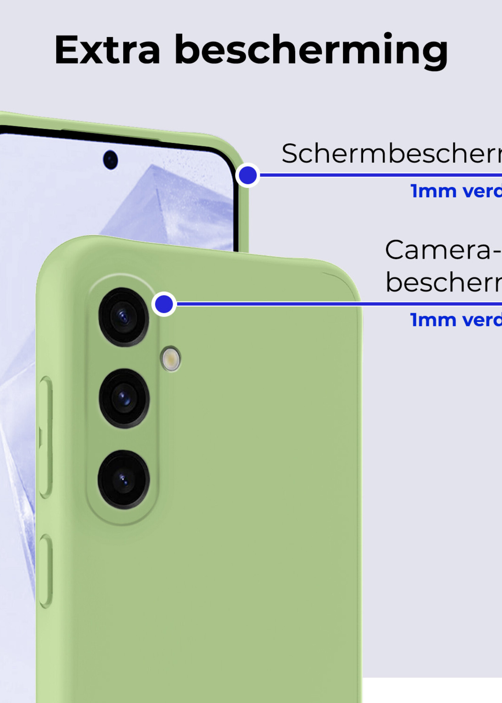 BTH Hoesje Geschikt voor Samsung A35 Hoesje Siliconen Case Hoes - Hoes Geschikt voor Samsung Galaxy A35 5G Hoes Cover Case - Groen